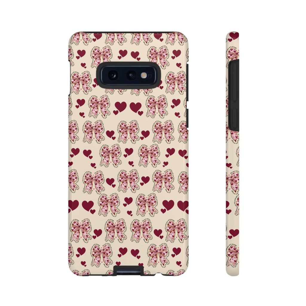 Charming Hearts & Pink Bows Phone Case Stylish & Durable Protection for Your Device | Scratch-Resistant, Slim Fit, and Lightweight Design for Everyday Use for iPhone & Android | Fresh Nature-Inspired Design!