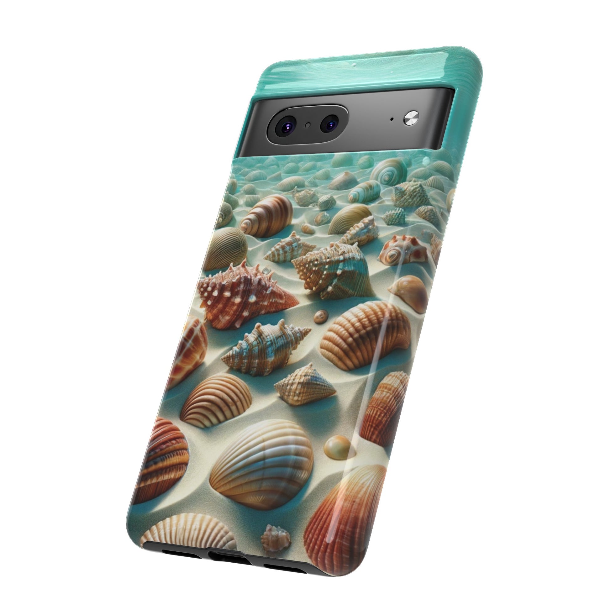 Plush Ocean Bliss Turquoise Seashell Ocean Beach View Protective Phone Case Gift for Her Phone 15, Samsung iPhone Samsung Gift for Her Case iPhone 15, Samsung iPhone Samsung Accessory Gift for Her.