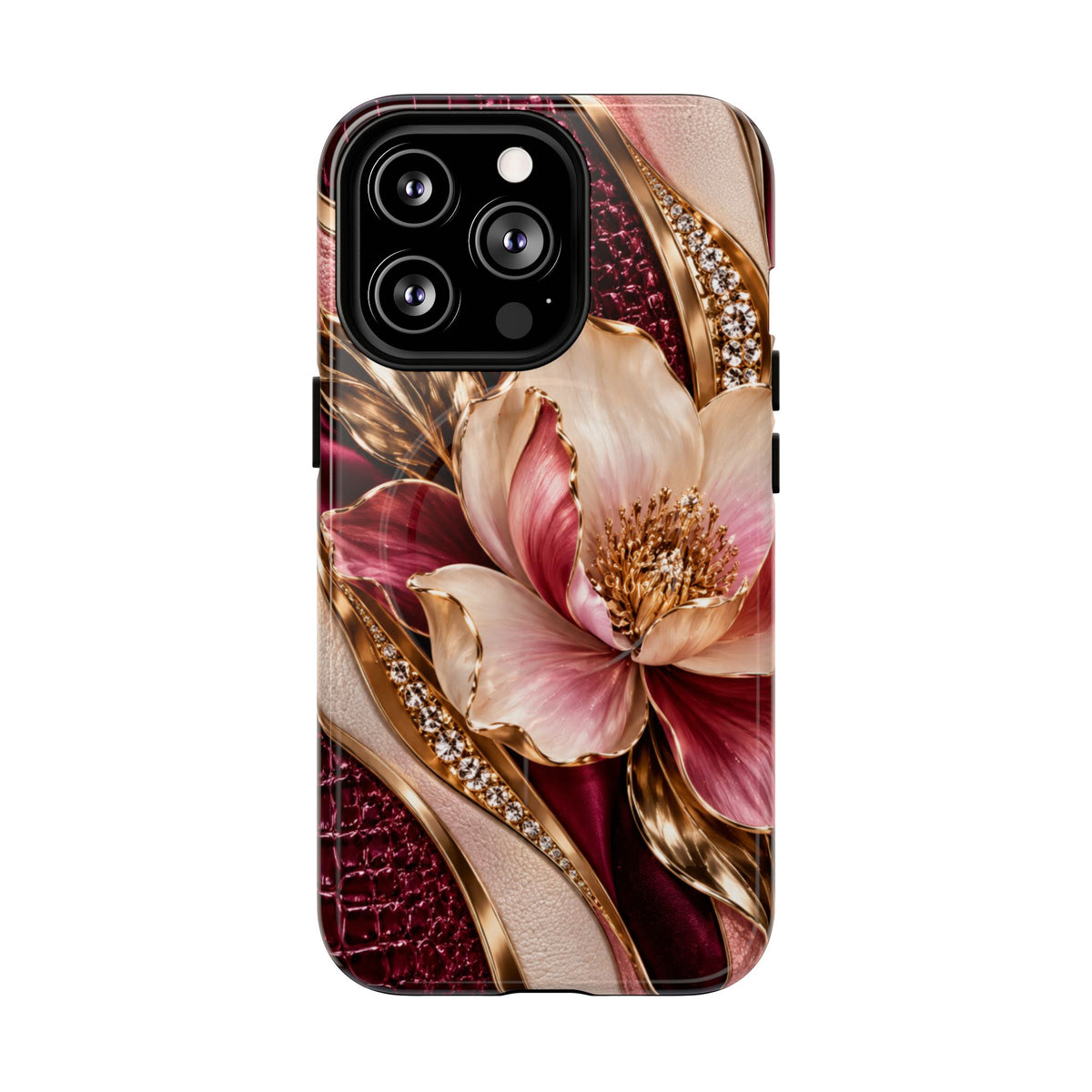 Magnetic Tough Phone Case — Vintage Rose Floral Armor