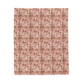 Velveteen Plush Blanket - Pink Ballerina and Nutcracker Bows Christmas