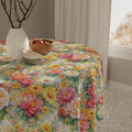 Nappe florale rose et jaune – Décor de table lumineux pour fête printanière