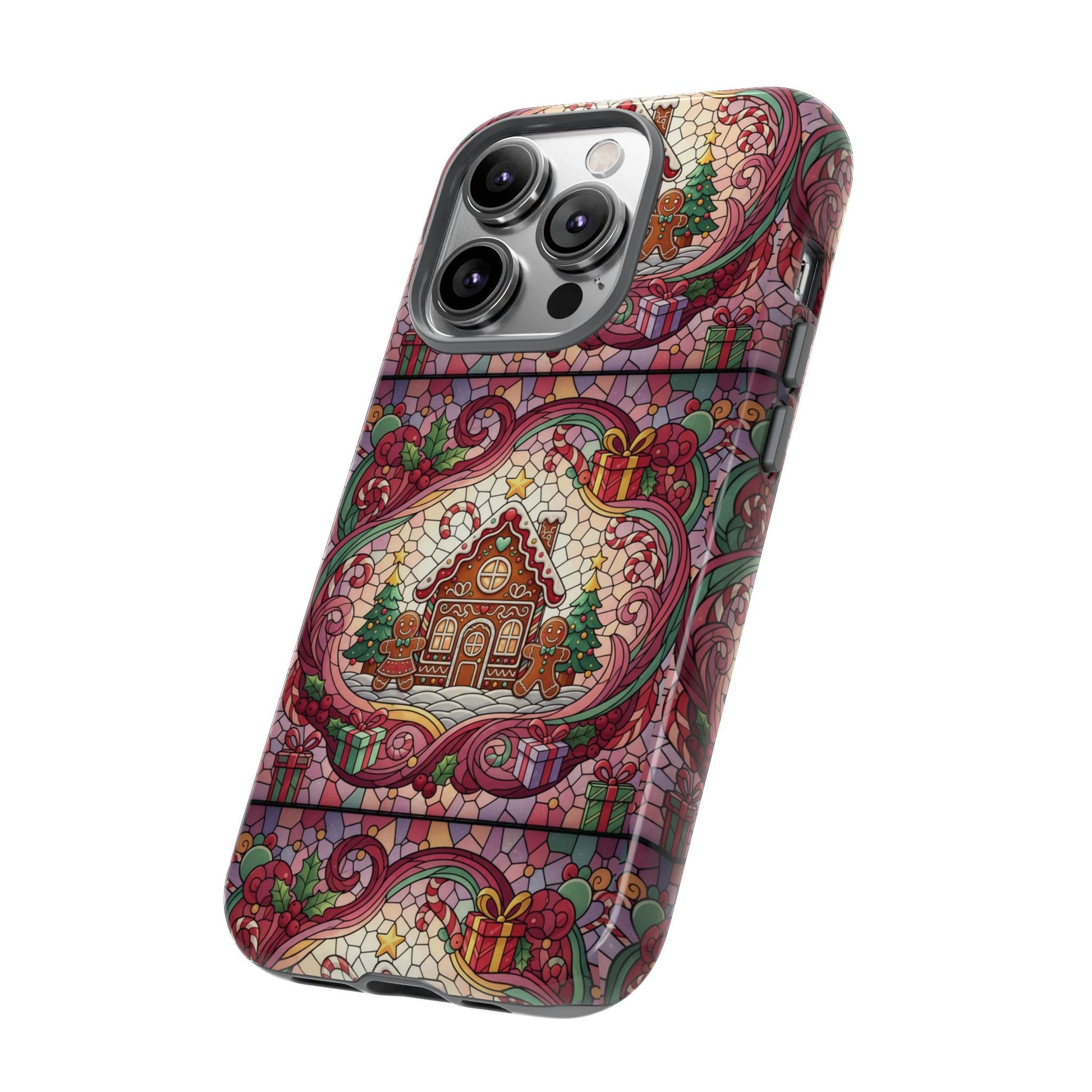 iPhone Case 17, 16  Gingerbread Stained Glass Tough Case Samsung perfect phone case