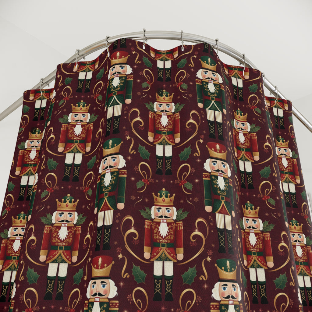Elegant Holiday Nutcracker Shower Curtain  Classic Christmas Bathroom Décor