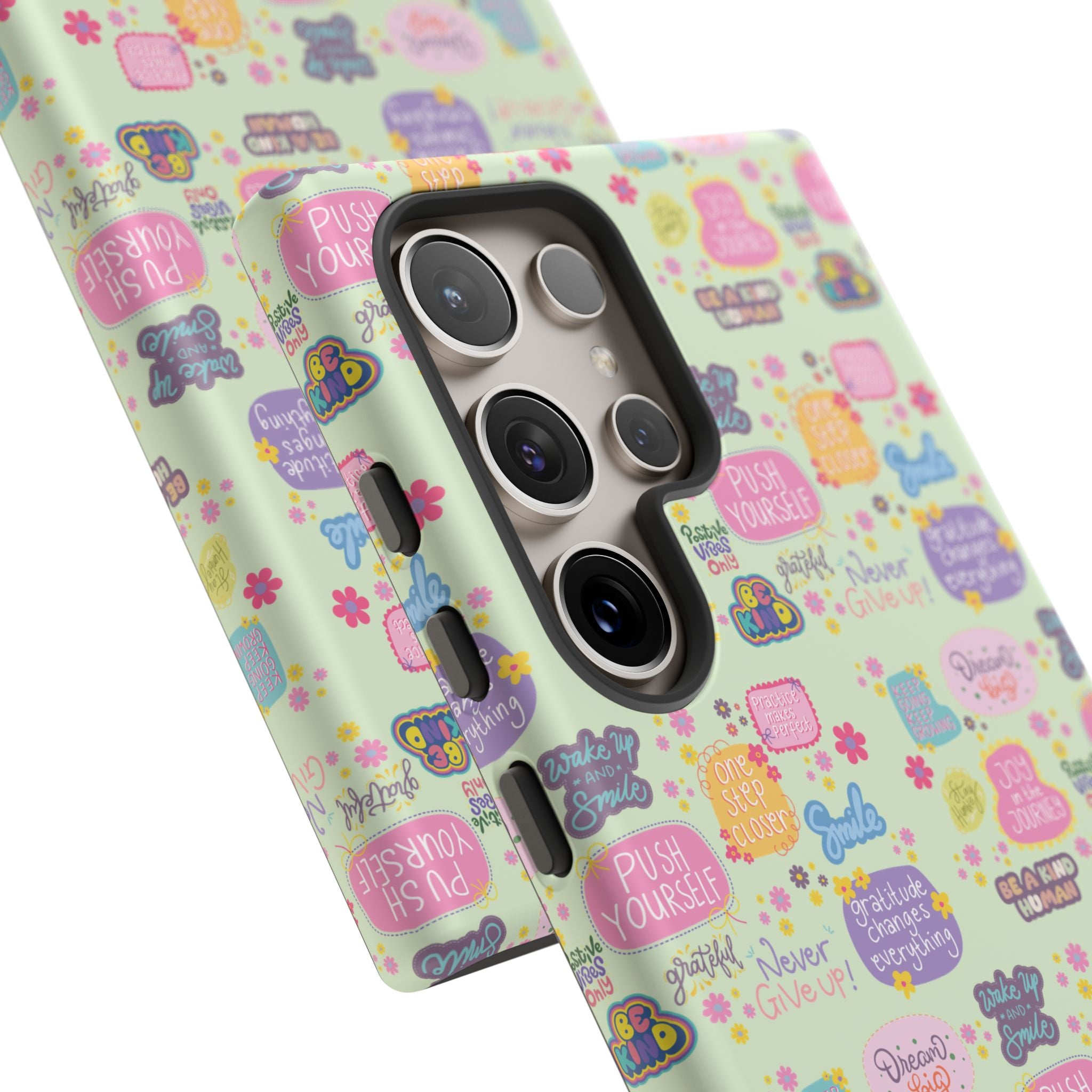 Good Vibes Only Protective Phone Case  Shockproof Slim Aesthetic Motivational Quote Cover, Positive Affirmation Gift for Mom, Teens & Besties | iPhone & Galaxy