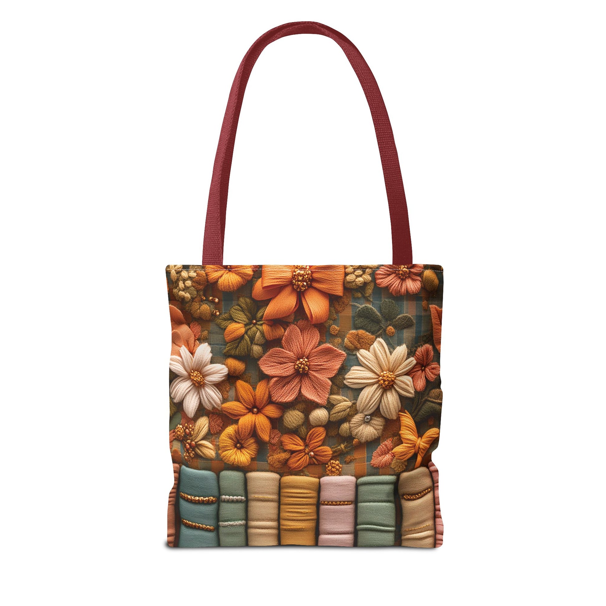 Boho Floral 3D Illusion Tote with Books Design Stylish and Functional Bag for Everyday Use Durable, Reusable, and Perfect for Book Lovers and Boho Enthusiasts Season - MRSBYVALLE