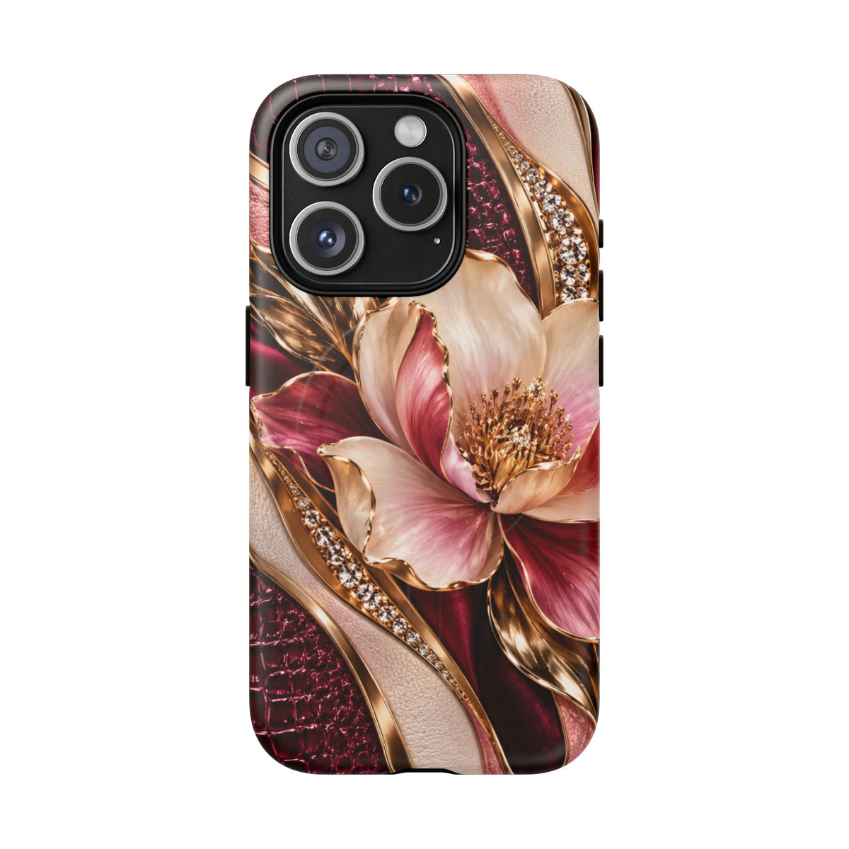 Magnetic Tough Phone Case — Vintage Rose Floral Armor