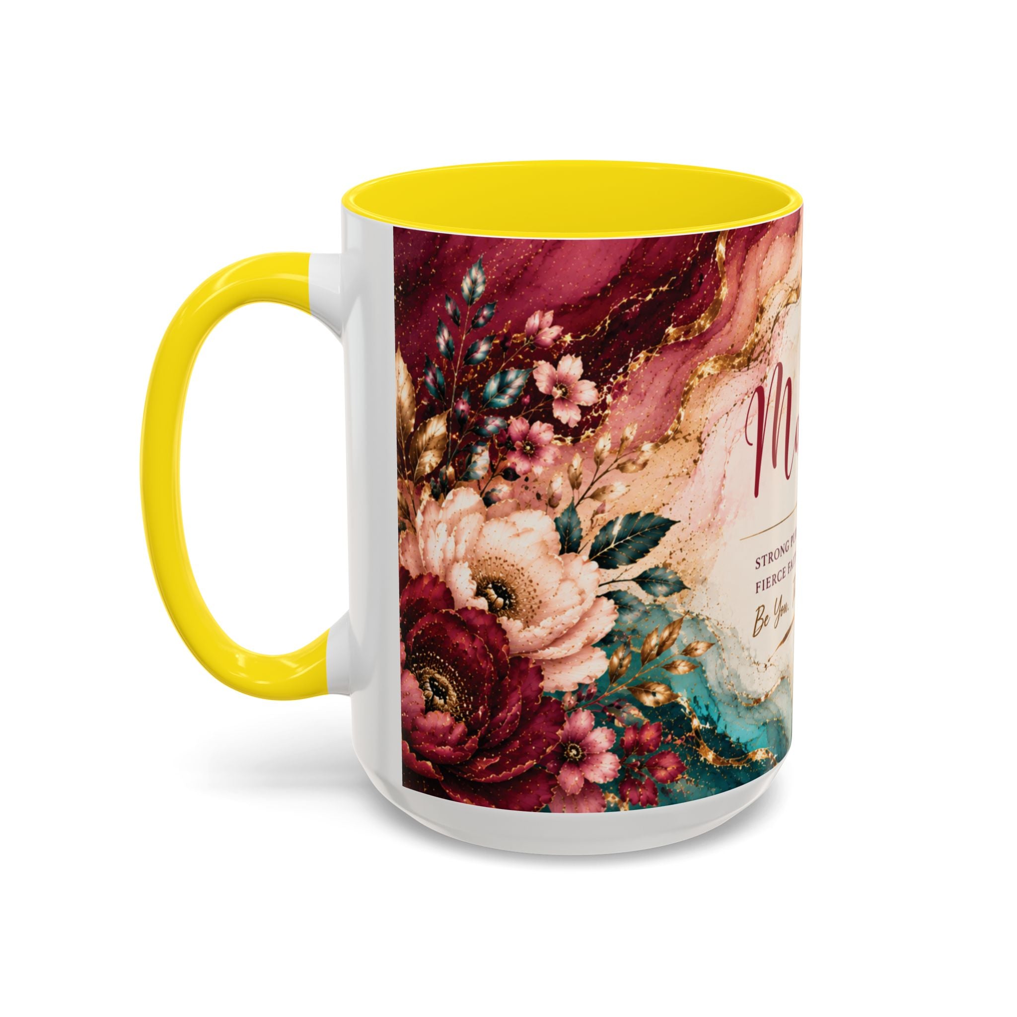 Personalized Name Mug for Women, Inspirational Color Handle Coffee Mug, 11 oz or 15 oz Gift for Her