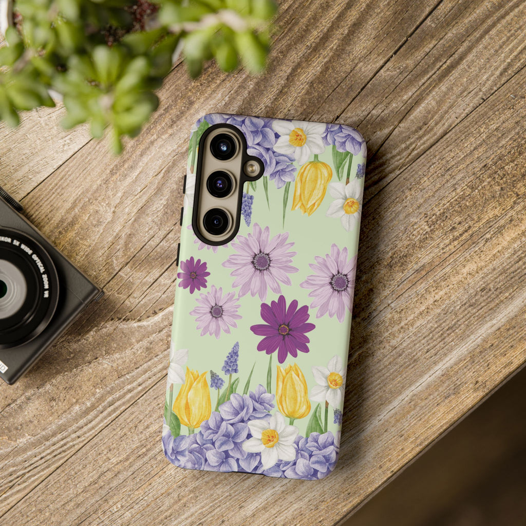 Lavender Yellow Flower Phone Case – Stylish Protective Cover for iPhone & Samsung, Botanical Design, Perfect Gift for Spring & Everyday Elegance
