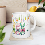 Cute Bunny Bows Mug Adorable Easter Rabbit Design, Available in 11oz & 15oz, Spring Coffee Cup, Bunny Lover Gift, Fun and Cheerful Hot Beverage Mug