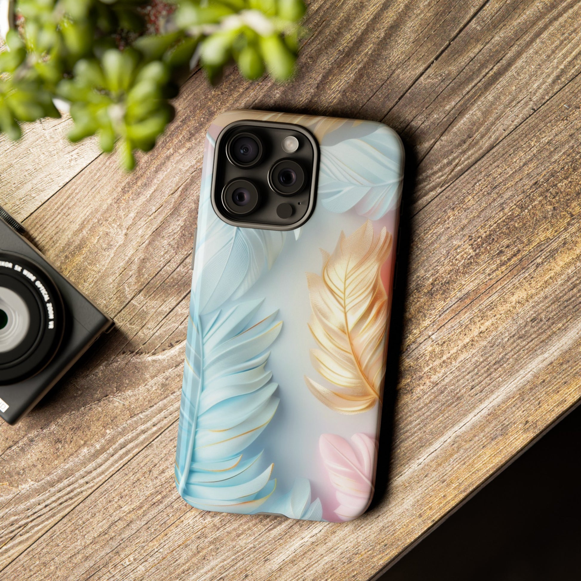 Pastel Feathers Protective Phone Case Gift for Her Phone 15, Samsung iPhone Samsung Gift for Her Case iPhone 15, Samsung iPhone Samsung Accessory Gift for Her