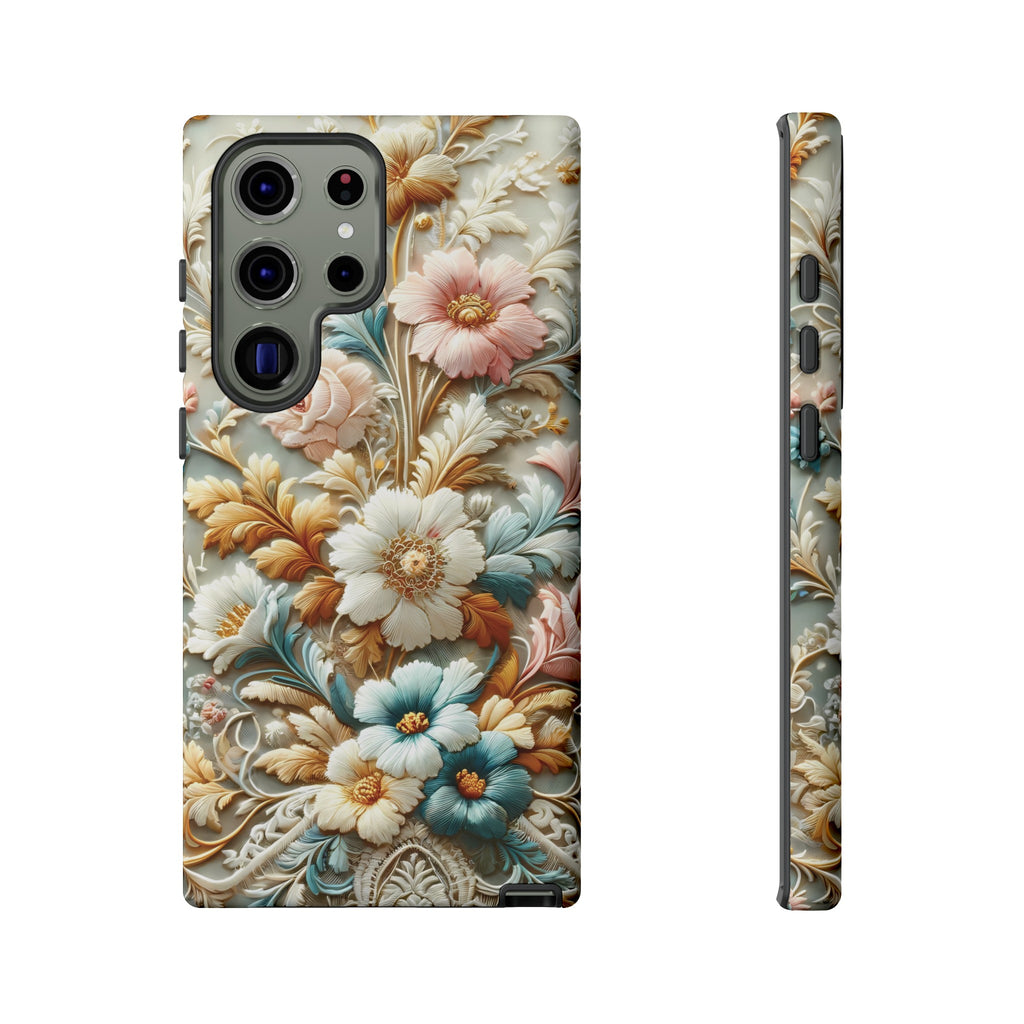 3D Elegant Faux Flowers Phone Case Stylish & Durable for iPhone Samsung Gift iPhone 15, 14, 13 Samsung Pixel Gift for Mom Accessory Gift for Her
