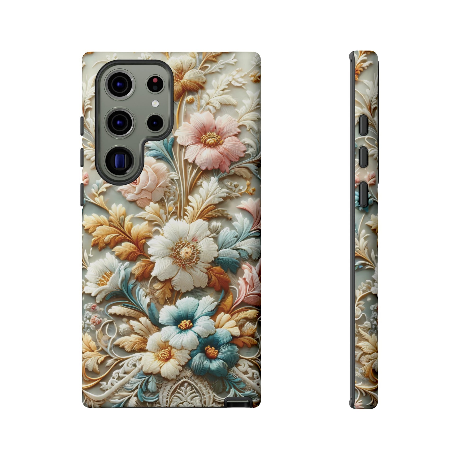 3D Elegant Faux Flowers Phone Case Stylish & Durable for iPhone Samsung Gift iPhone 15, 14, 13 Samsung Pixel Gift for Mom Accessory Gift for Her