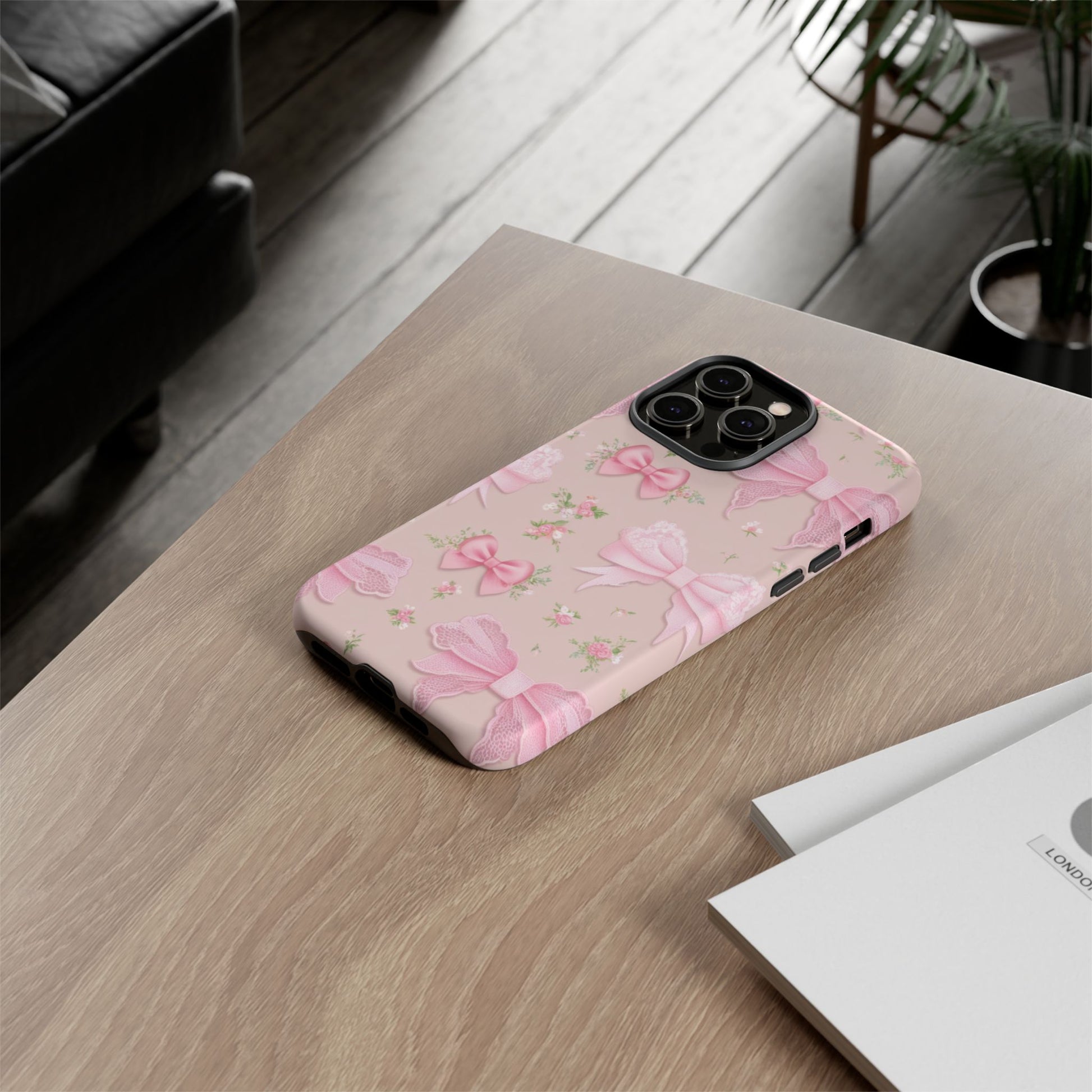 Luxury Pink Bow Phone Case – Cute & Protective Cover for iPhone & Samsung Gift for Her