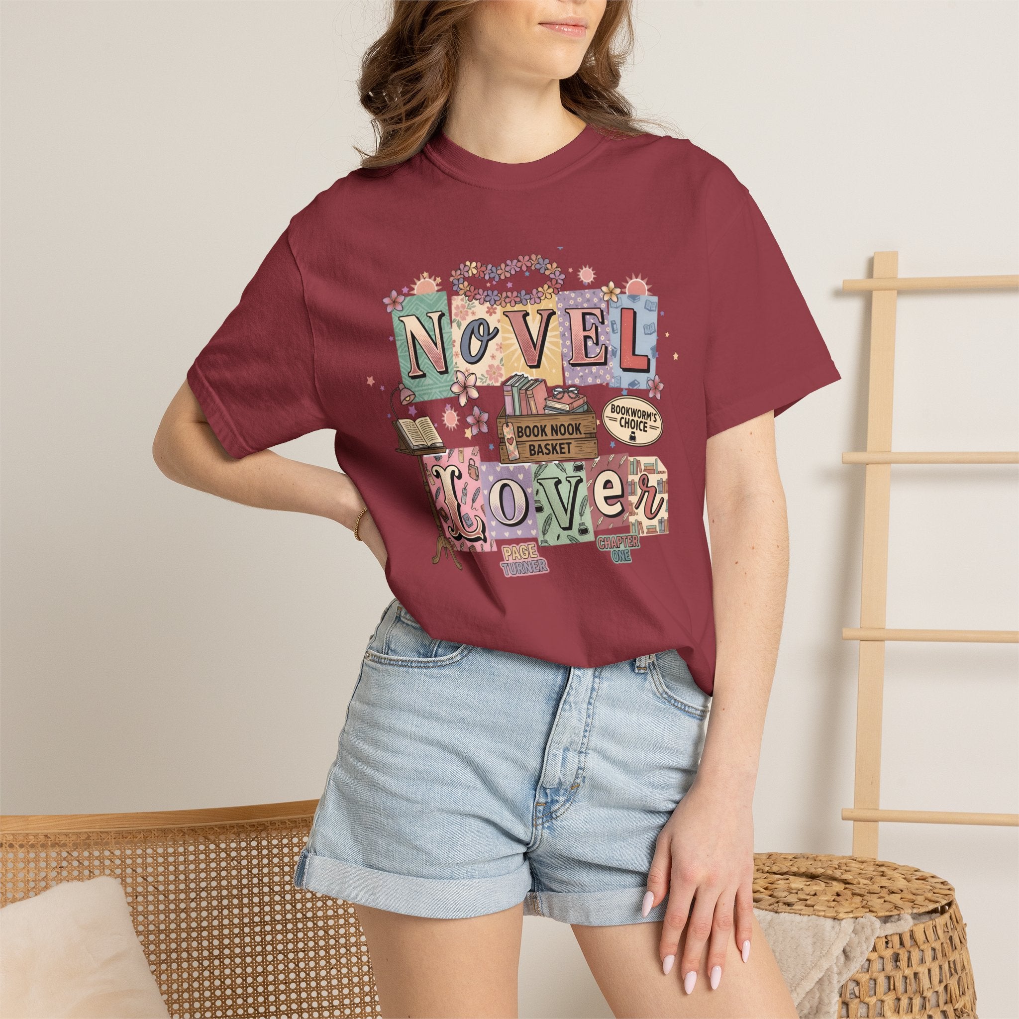 Novel Lover Reader T-Shirt — Book Lover Tee for Her Romantic