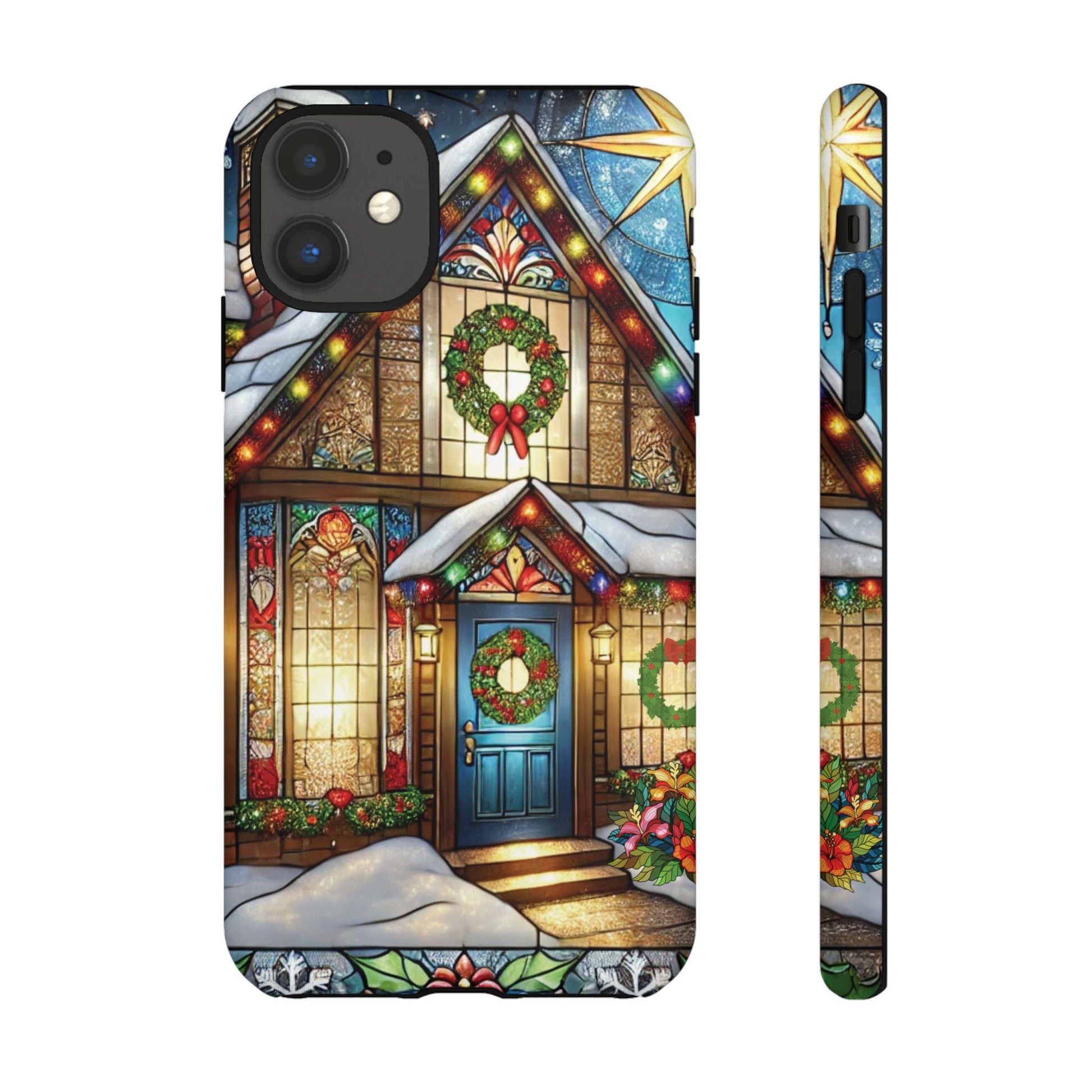 Stain Glass Christmas Phone Case Unique Holiday Protection for Your Device | Stylish & Durable Cover Gift for Her Phone 15, Samsung iPhone Samsung Accessory Gift for Her - MRSBYVALLE