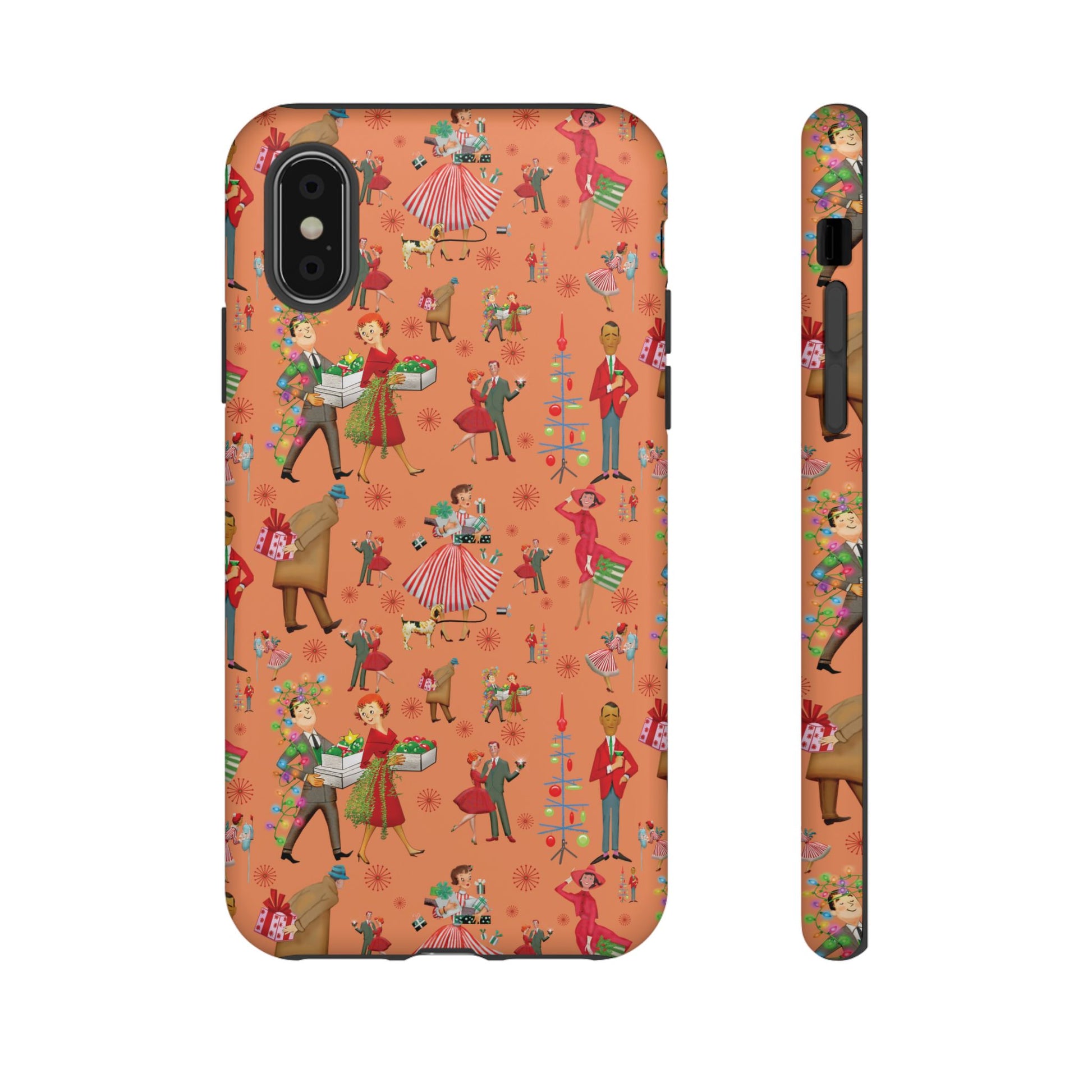 Retro Christmas 50s Phone Case Unique Holiday Protection for Your Device | Stylish & Durable Cover Gift for Her Phone 17, 16, 15, Samsung iPhone Accessory Gift for Her