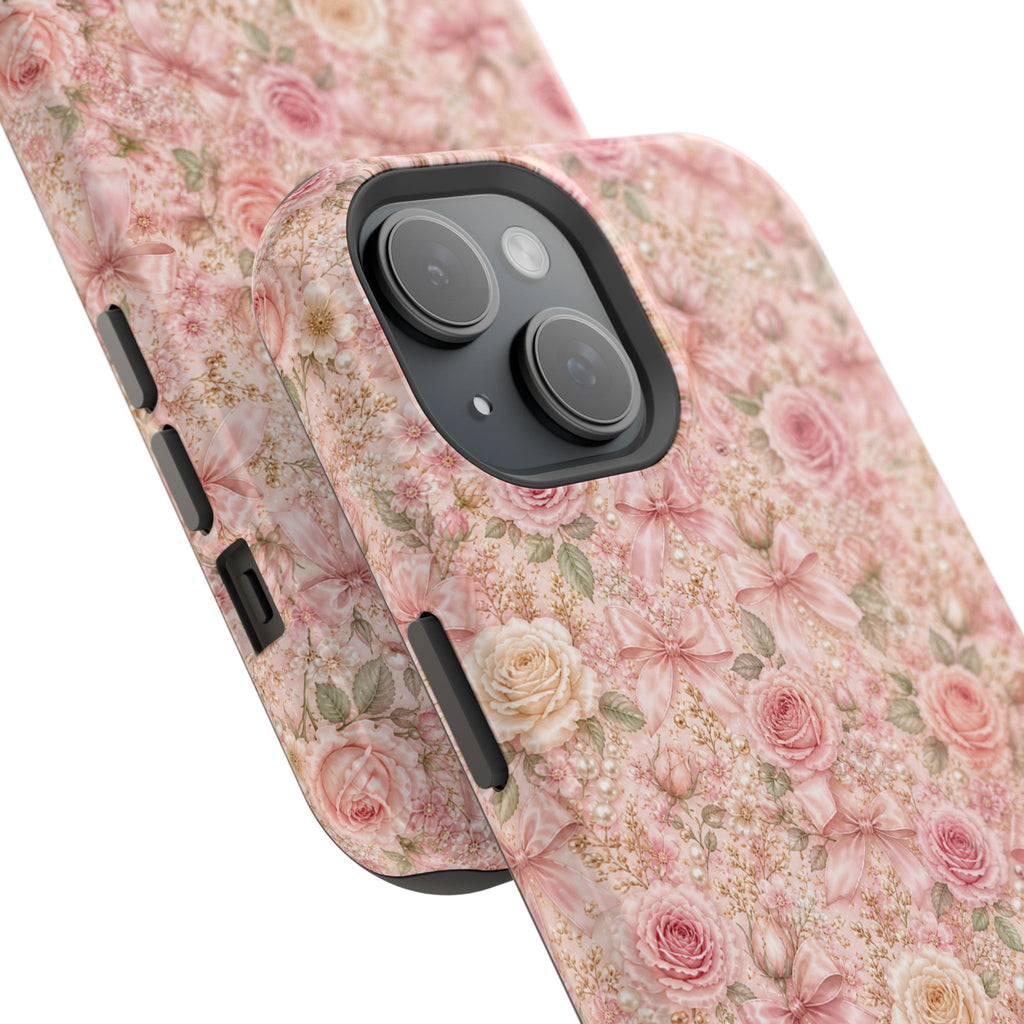 Floral Rose Pattern Magnetic Impact-Resistant Phone Case iPhone and Samsung