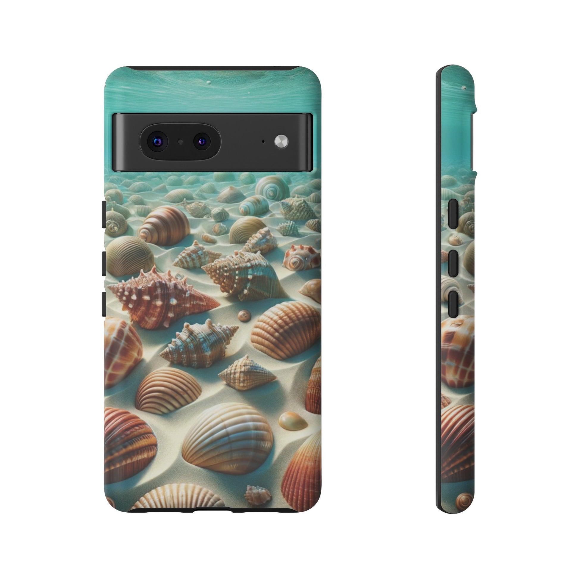 Plush Ocean Bliss Turquoise Seashell Ocean Beach View Protective Phone Case Gift for Her Phone 15, Samsung iPhone Samsung Gift for Her Case iPhone 15, Samsung iPhone Samsung Accessory Gift for Her.