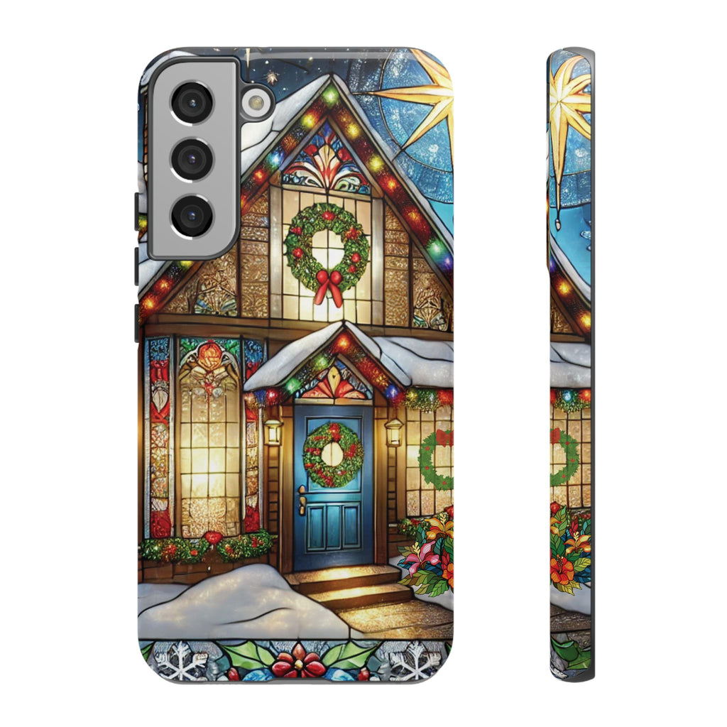 Stain Glass Christmas Phone Case Unique Holiday Protection for Your Device | Stylish & Durable Cover Gift for Her Phone 15, Samsung iPhone Samsung Accessory Gift for Her