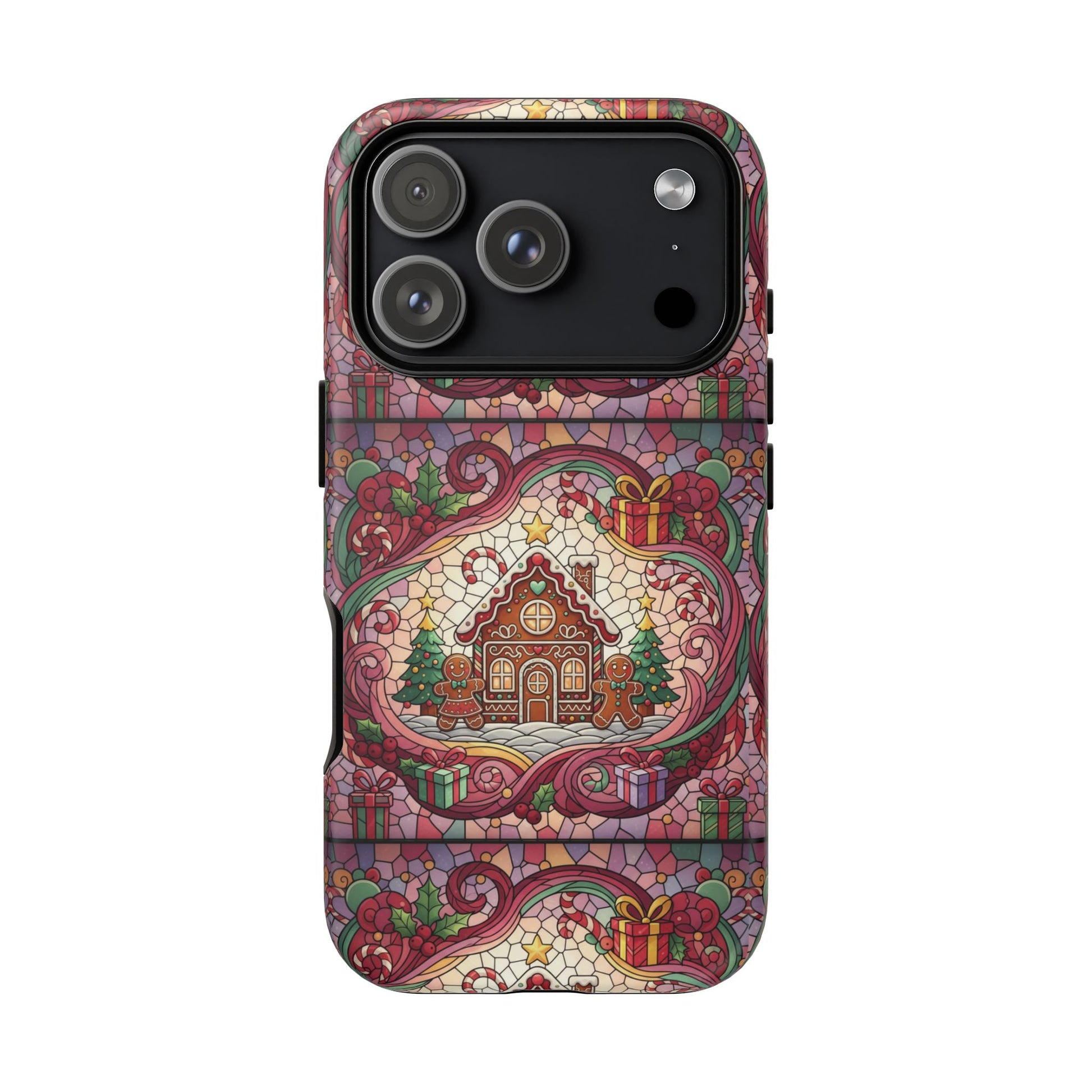 iPhone Case 17, 16  Gingerbread Stained Glass Tough Case Samsung perfect phone case
