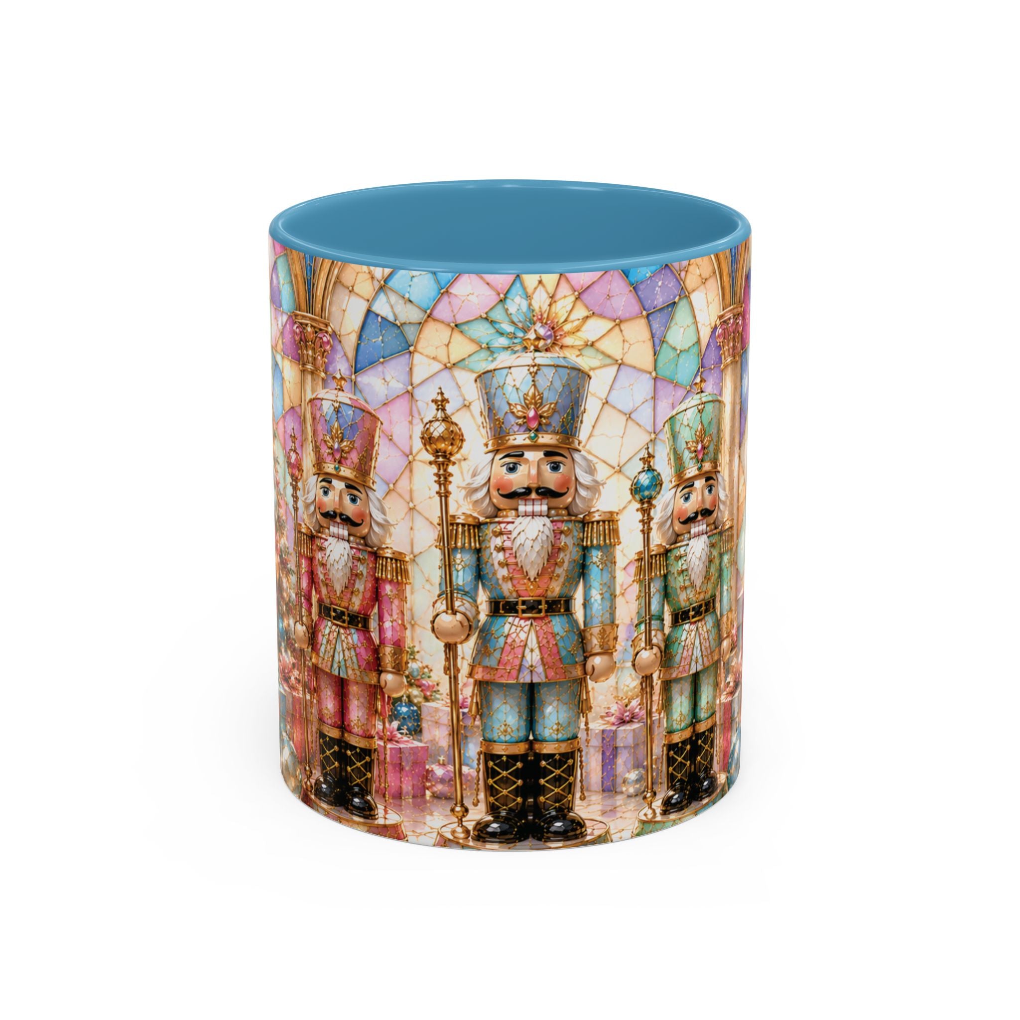 Nutcracker Christmas Coffee Mug – Festive Stained-Glass Holiday Accent Cup (11/15oz) Gift for Her