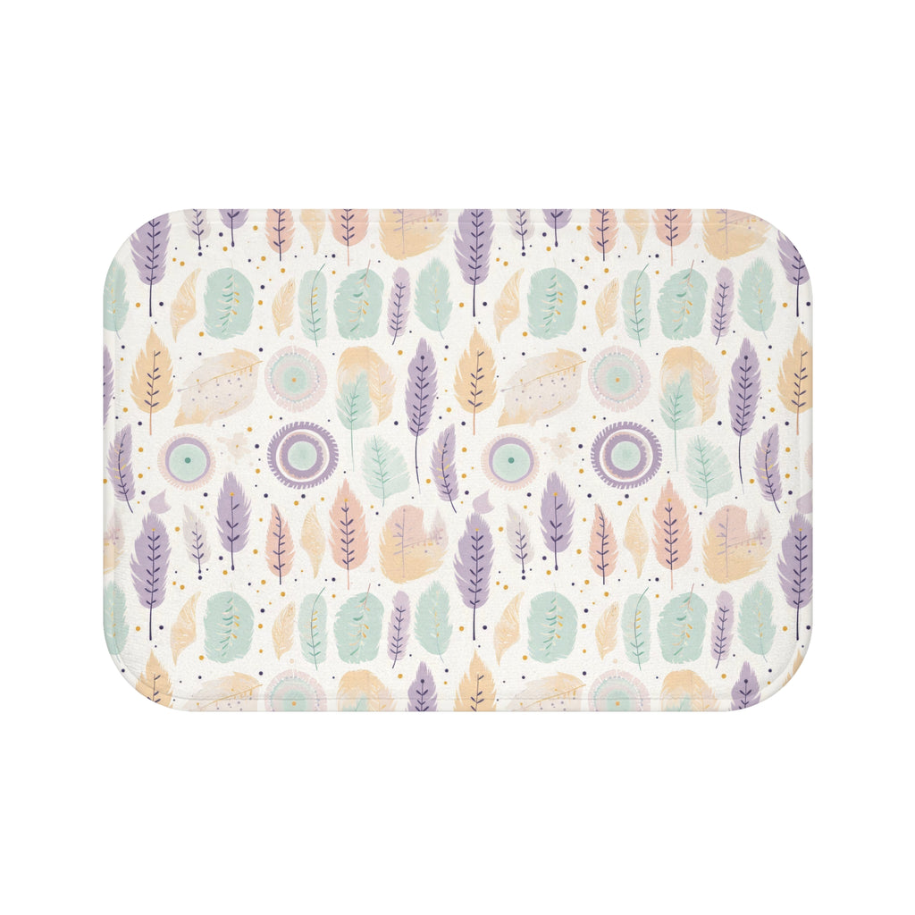Boho Pastel Bathmat – A Soothing Blend of Calming Lavender Flowers to Add Comfort, Beauty, and Serenity to the Most Private Room in Your Home