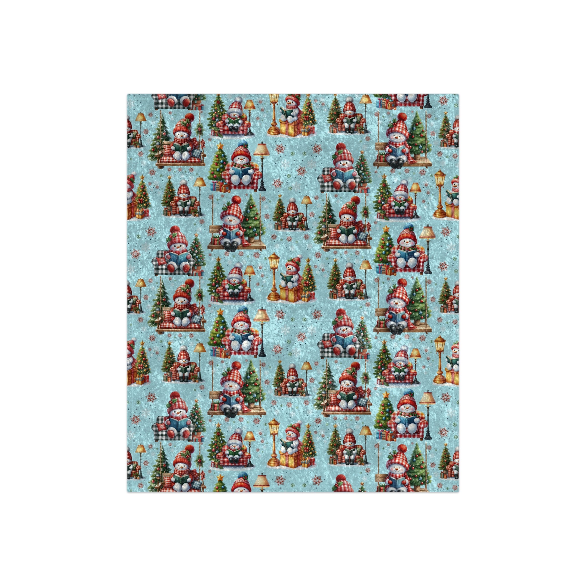 Luxuriously Soft Crushed Velvet Christmas Snowman Blanket - Super Cozy & Warm Holiday Throw, Perfect for Winter Nights, Festive Décor, and Gifting - Snuggle in Style! - MRSBYVALLE
