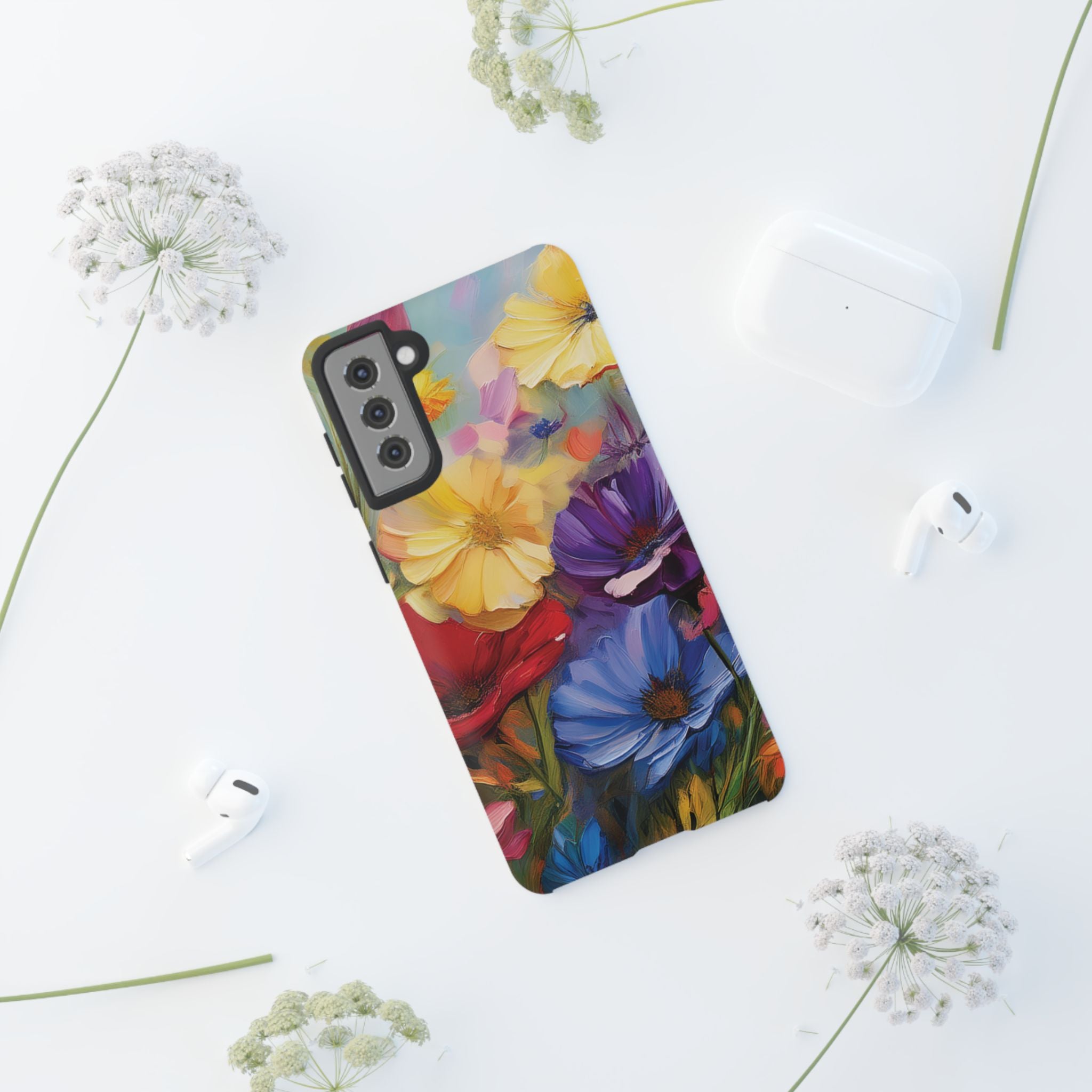 Bold Wildflower Phone Case Bright Hand-Painted Floral Art Vibrant Botanical Design for iPhone & Samsung | Trendy Nature Lover Gift Phone  Galaxy