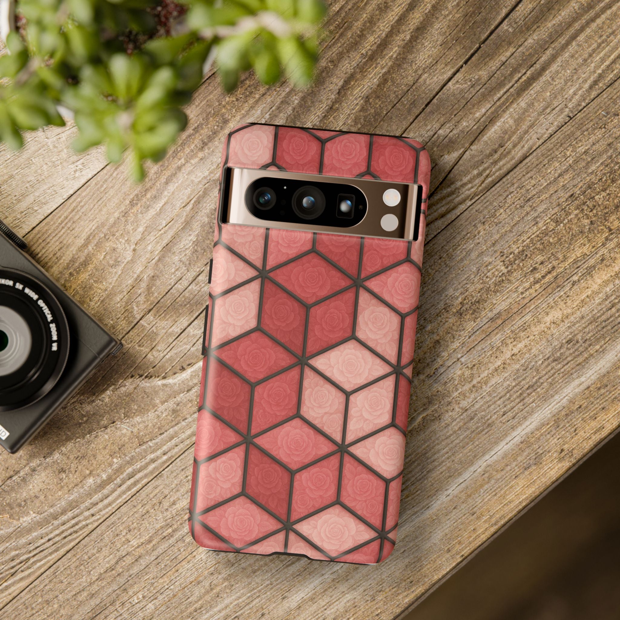 Geometric Stained Glass Illusion Phone Case Colorful Abstract Art, Aesthetic Protective Cover for iPhone, Samsung & Google, Unique Gift Idea Mom