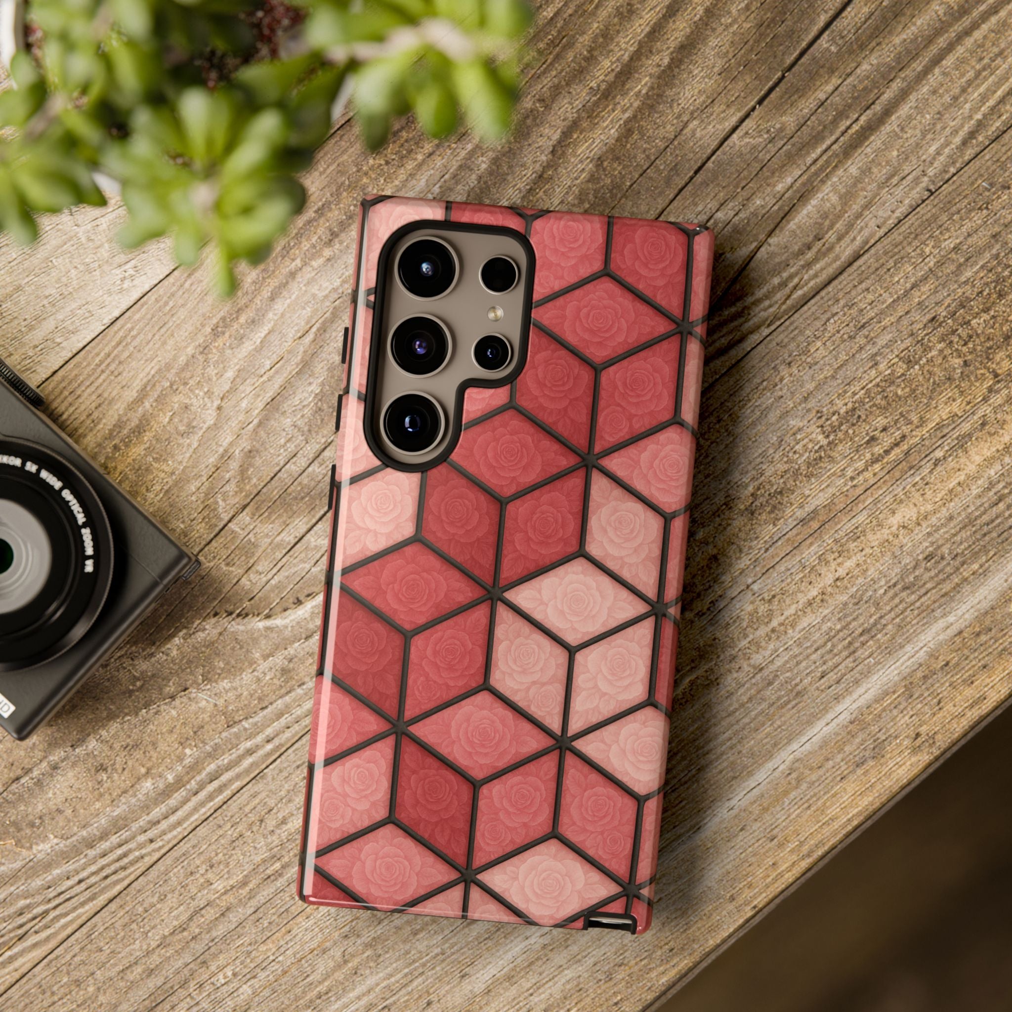 Geometric Stained Glass Illusion Phone Case Colorful Abstract Art, Aesthetic Protective Cover for iPhone, Samsung & Google, Unique Gift Idea Mom