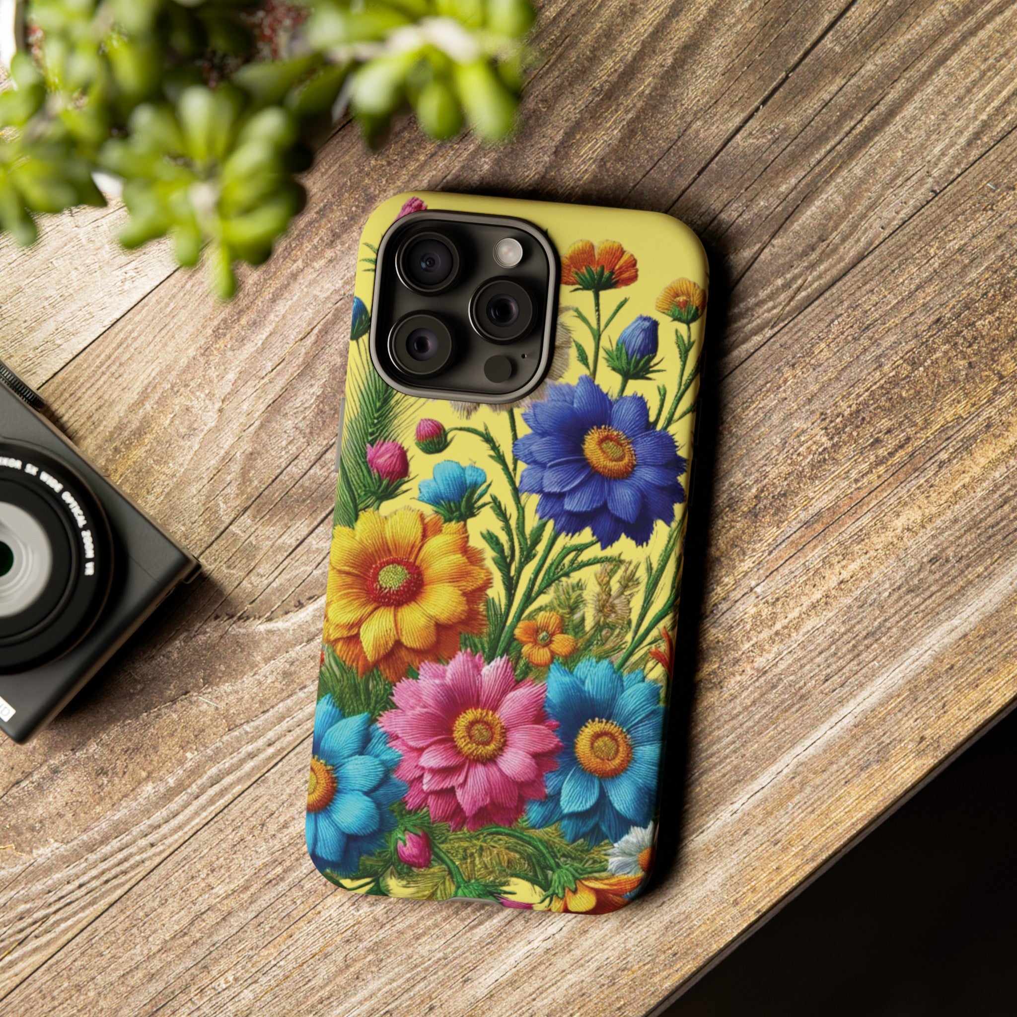 Phone Case Yellow Bright Floral Protective Phone Case Gift for Her Phone 15, Samsung iPhone Samsung  iPhone 15, Samsung iPhone Samsung Accessory Gift for Her