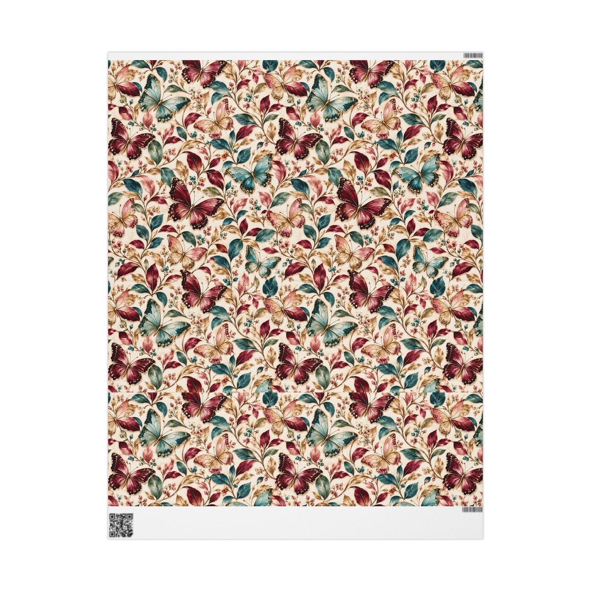 Vintage Butterfly Floral Wrapping Paper