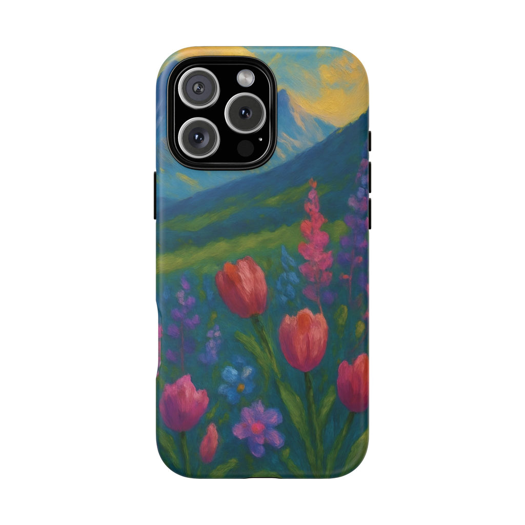 Mountains Wildflowers Phone Case | Vibrant Botanical Floral Design | Nature-Inspired Protective Cover for iPhone & Samsung | Trendy Aesthetic Gift Idea