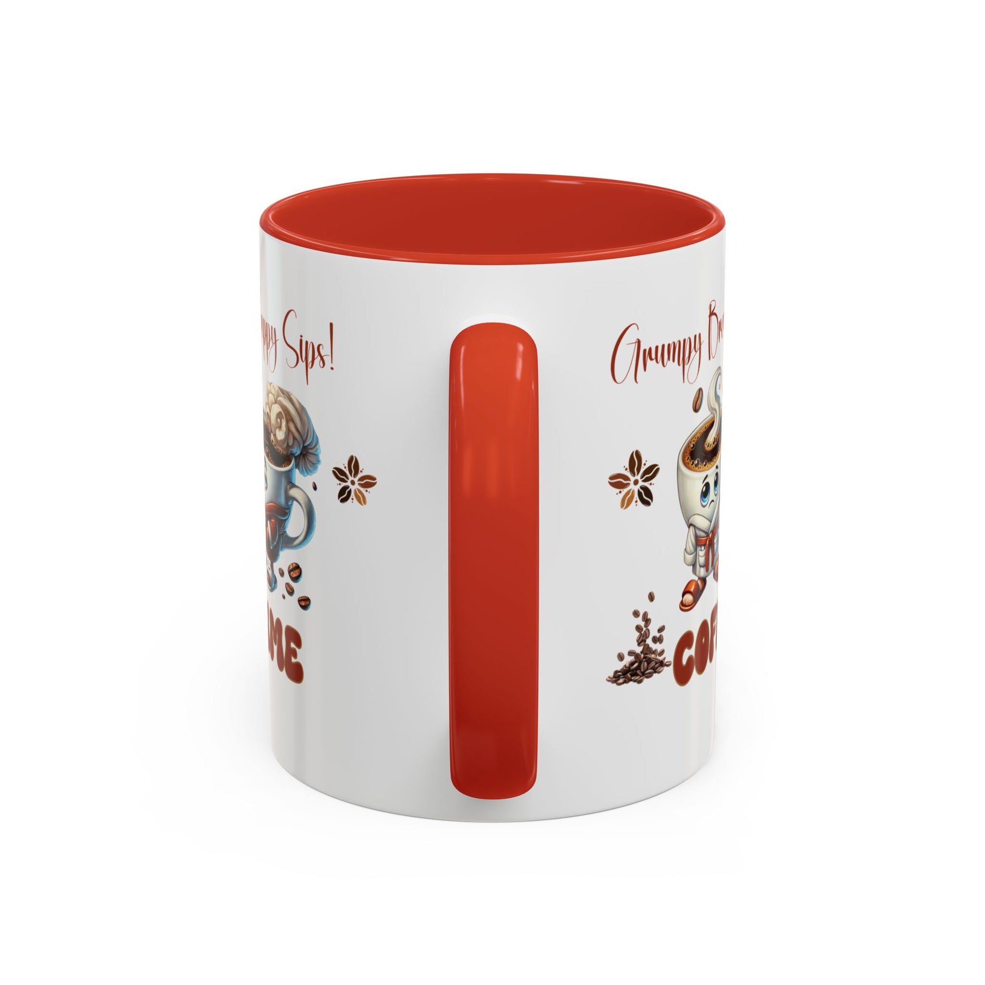 Grumpy Brews Meet Happy Sips Ceramic Mug - Funny Coffee Cup, Cute Tea Mug, Sarcastic Drinkware, Unique Gift, Kitchen Decor Accent Coffee Mug (11, 15oz) - MRSBYVALLE