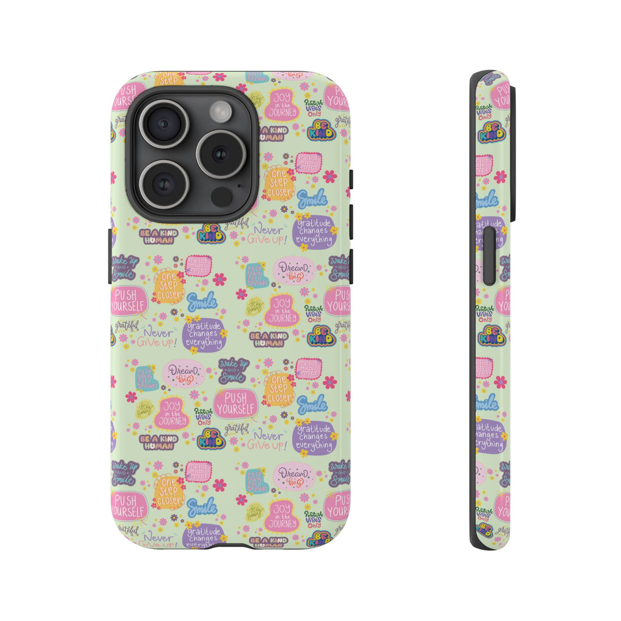 Good Vibes Only Protective Phone Case  Shockproof Slim Aesthetic Motivational Quote Cover, Positive Affirmation Gift for Mom, Teens & Besties | iPhone & Galaxy