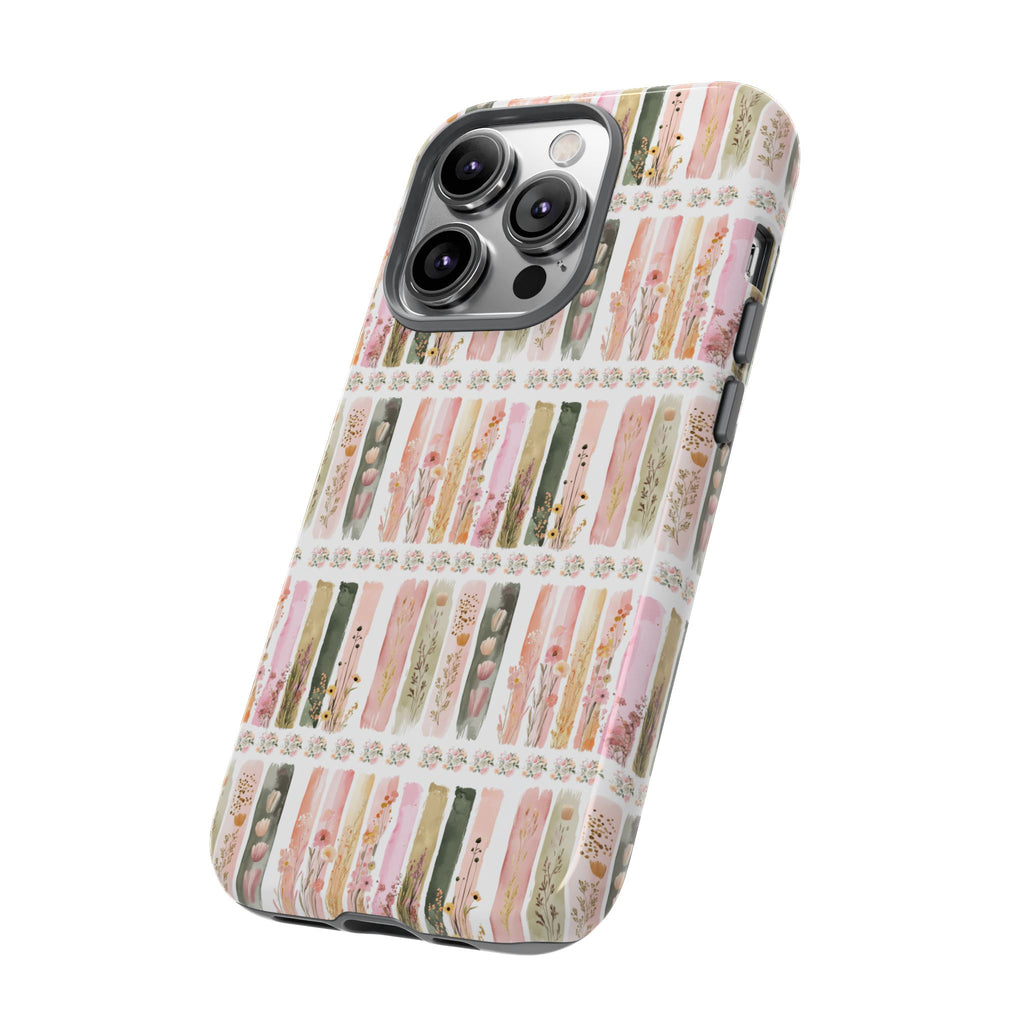 Pastel Brushstroke Floral Phone Case Soft Illusion Flower Design, Aesthetic Protective Cover, Feminine Style, Cute Gift for Her, Fits Most Models