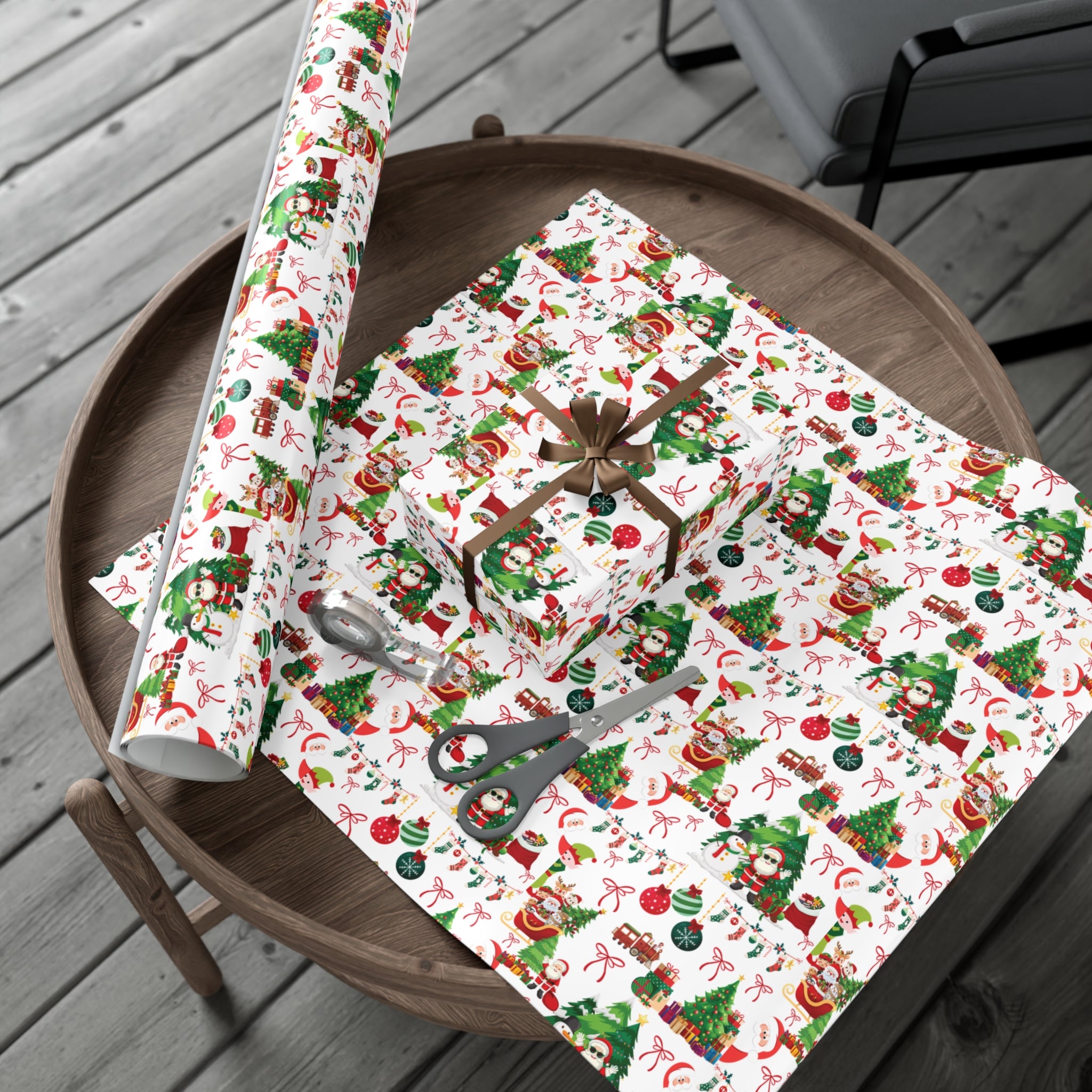 Fun Santa Christmas Theme Wrapping Paper Premium Festive Gift Wrap Roll, Classic Holiday Design, Great for Presents, Durable, Vibrant, and Perfect for Seasonal Gifting