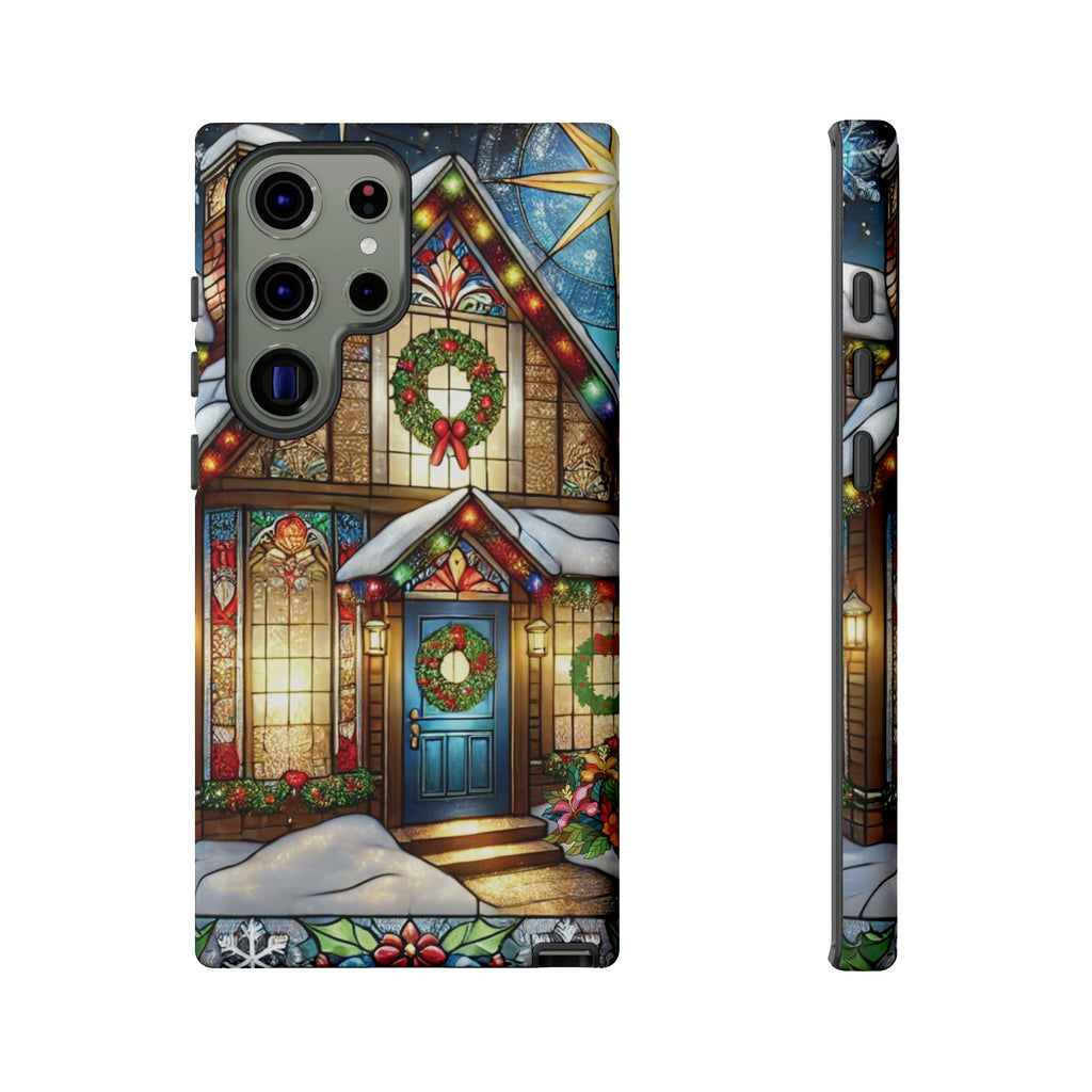 Stain Glass Christmas Phone Case Unique Holiday Protection for Your Device | Stylish & Durable Cover Gift for Her Phone 15, Samsung iPhone Samsung Accessory Gift for Her