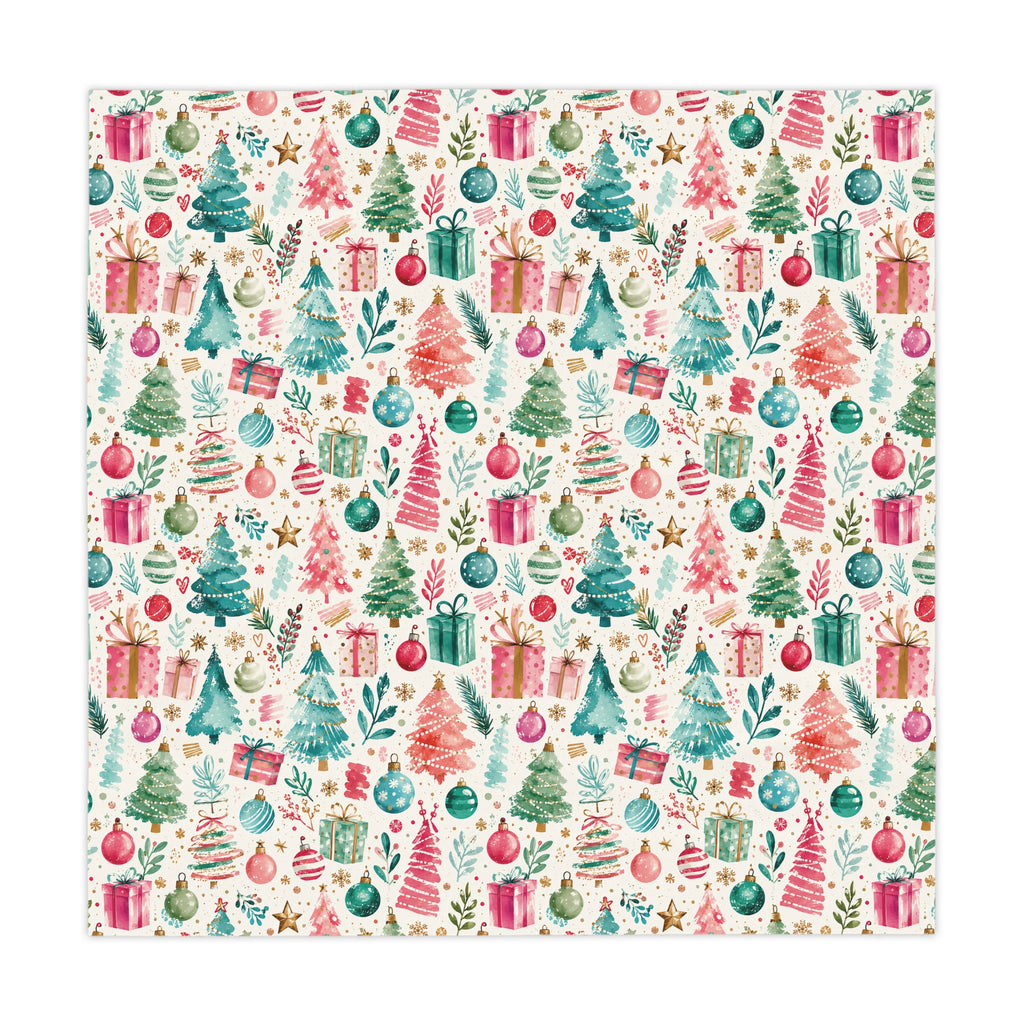 Christmas Trees & Gifts Tablecloth — Festive Holiday Holiday Table Linen Party