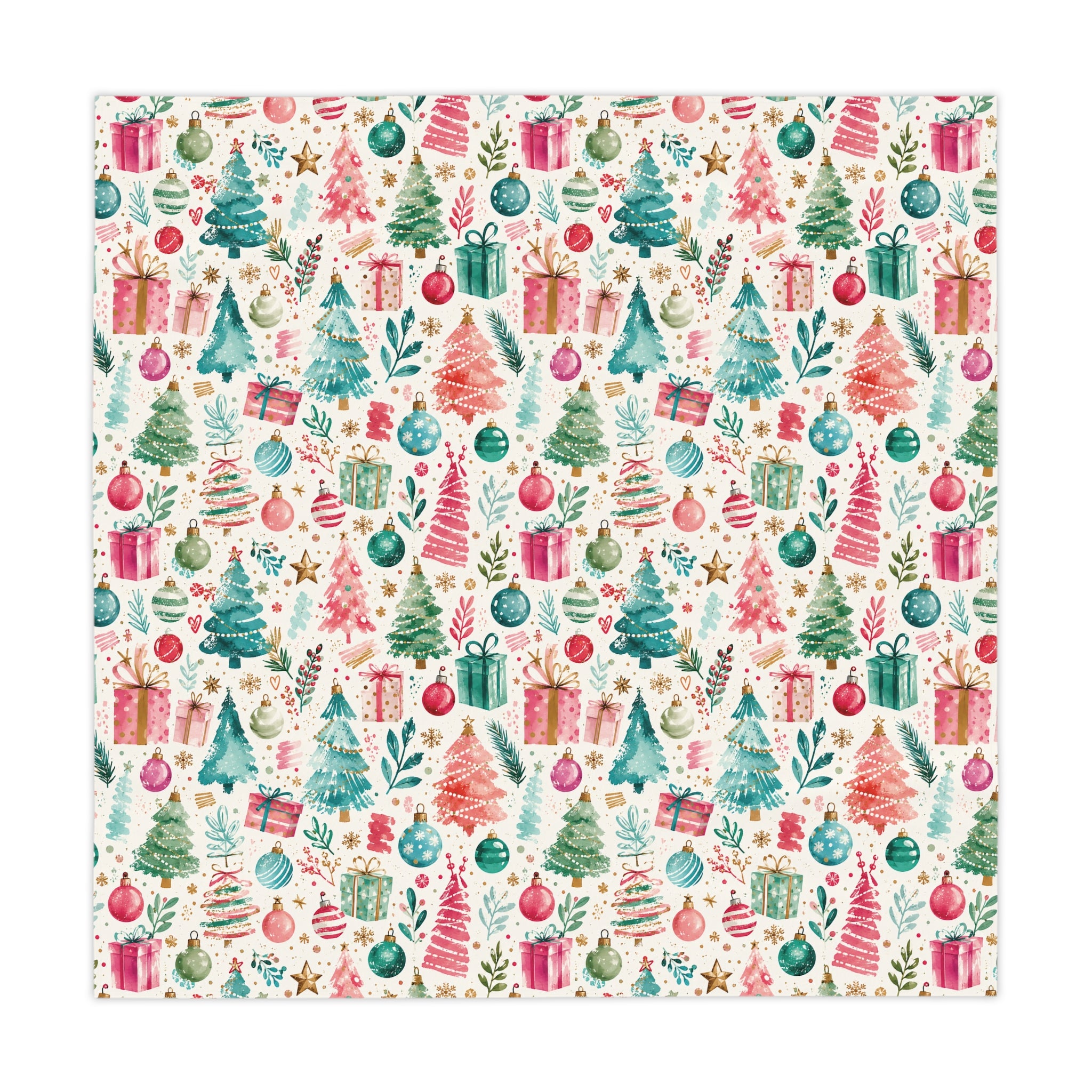 Christmas Trees & Gifts Tablecloth — Festive Holiday Holiday Table Linen Party