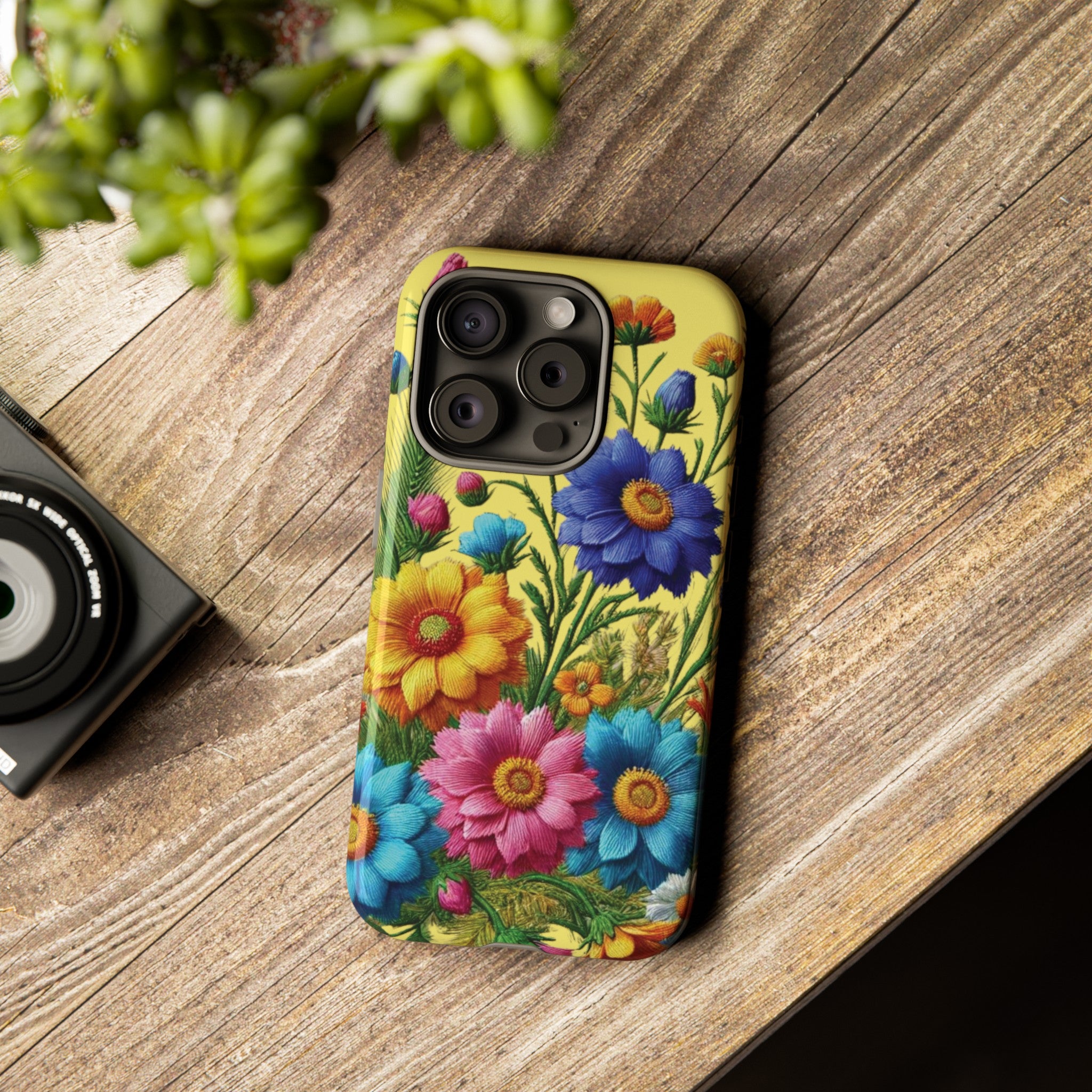 Phone Case Yellow Bright Floral Protective Phone Case Gift for Her Phone 15, Samsung iPhone Samsung  iPhone 15, Samsung iPhone Samsung Accessory Gift for Her