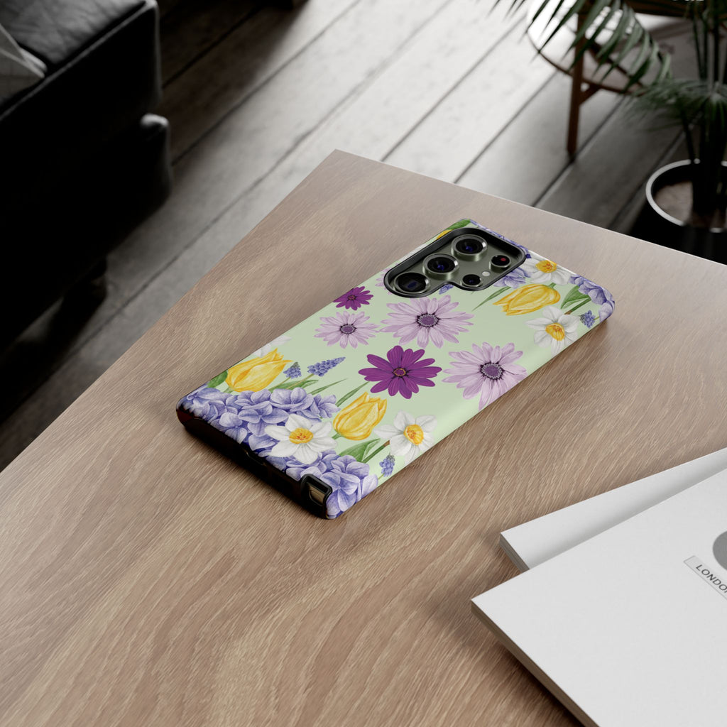 Lavender Yellow Flower Phone Case – Stylish Protective Cover for iPhone & Samsung, Botanical Design, Perfect Gift for Spring & Everyday Elegance