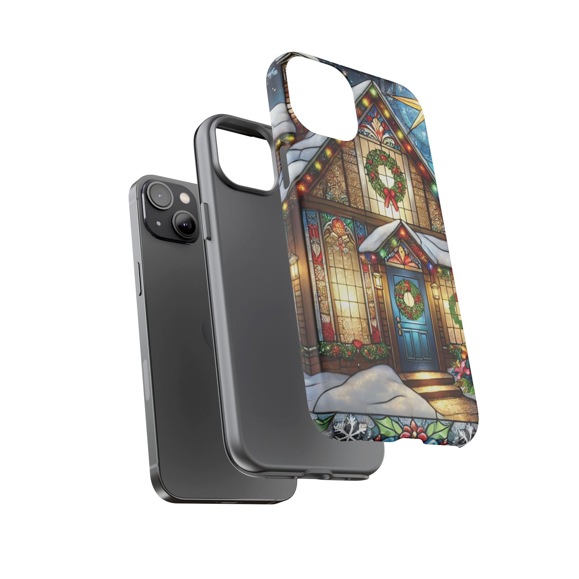 Stain Glass Christmas Phone Case Unique Holiday Protection for Your Device | Stylish & Durable Cover Gift for Her Phone 15, Samsung iPhone Samsung Accessory Gift for Her
