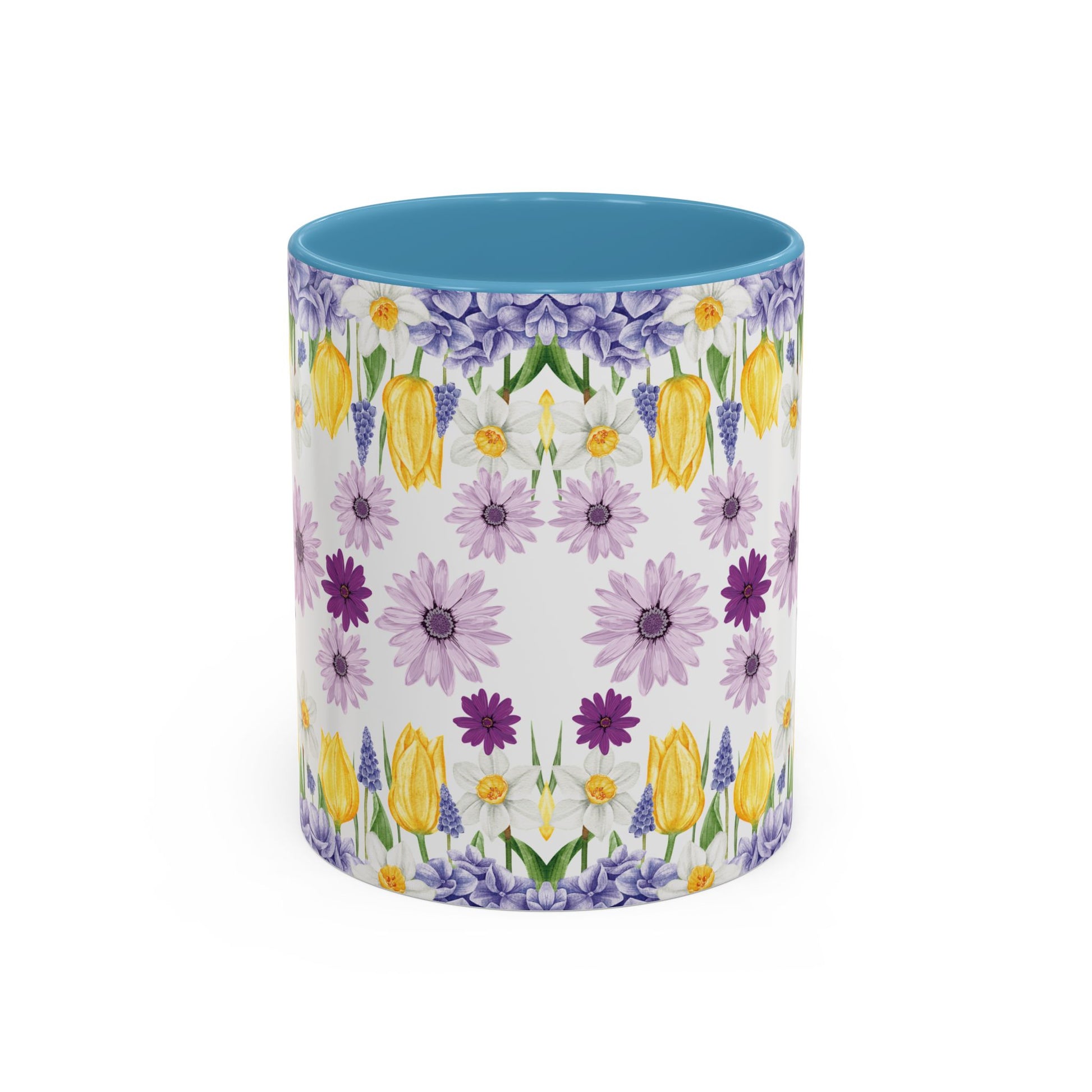 Botanical Floral Mug  Lavender & Yellow Flowers, Ceramic 11oz & 15oz Cup, Ideal Gift for Coffee Lovers, Mother's Day, or Cozy Spring Mornings
