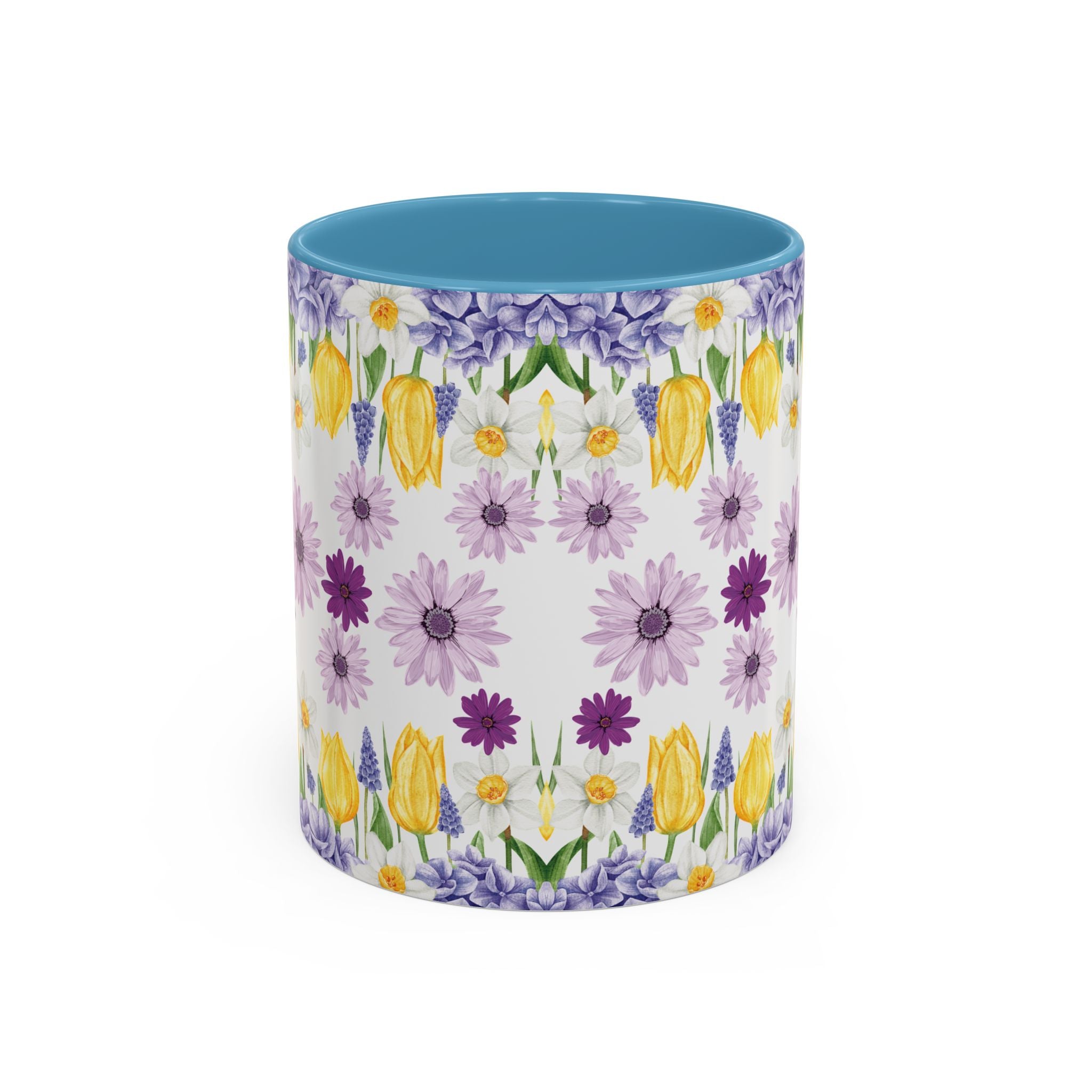 Botanical Floral Mug  Lavender & Yellow Flowers, Ceramic 11oz & 15oz Cup, Ideal Gift for Coffee Lovers, Mother's Day, or Cozy Spring Mornings