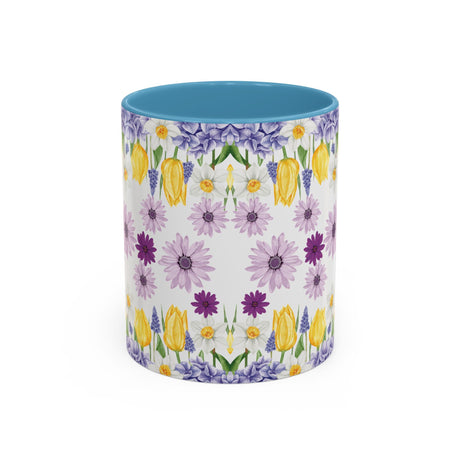Botanical Floral Mug  Lavender & Yellow Flowers, Ceramic 11oz & 15oz Cup, Ideal Gift for Coffee Lovers, Mother's Day, or Cozy Spring Mornings