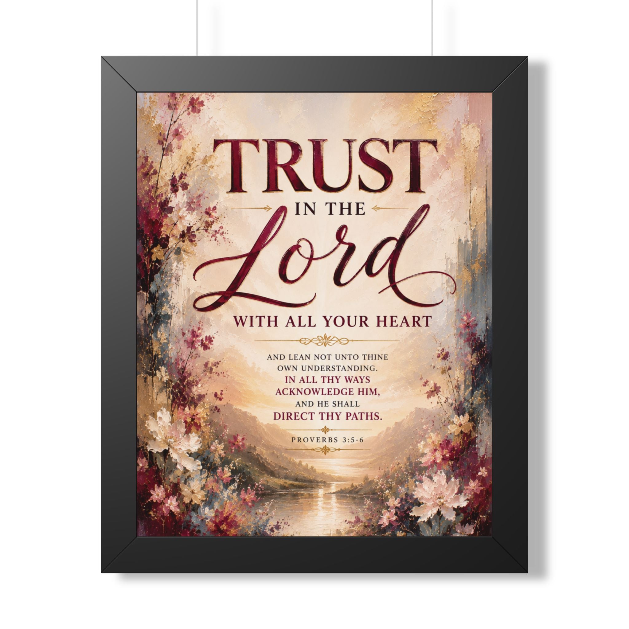 Trust in the Lord Scripture Art Poster | Framed Vertical Poster