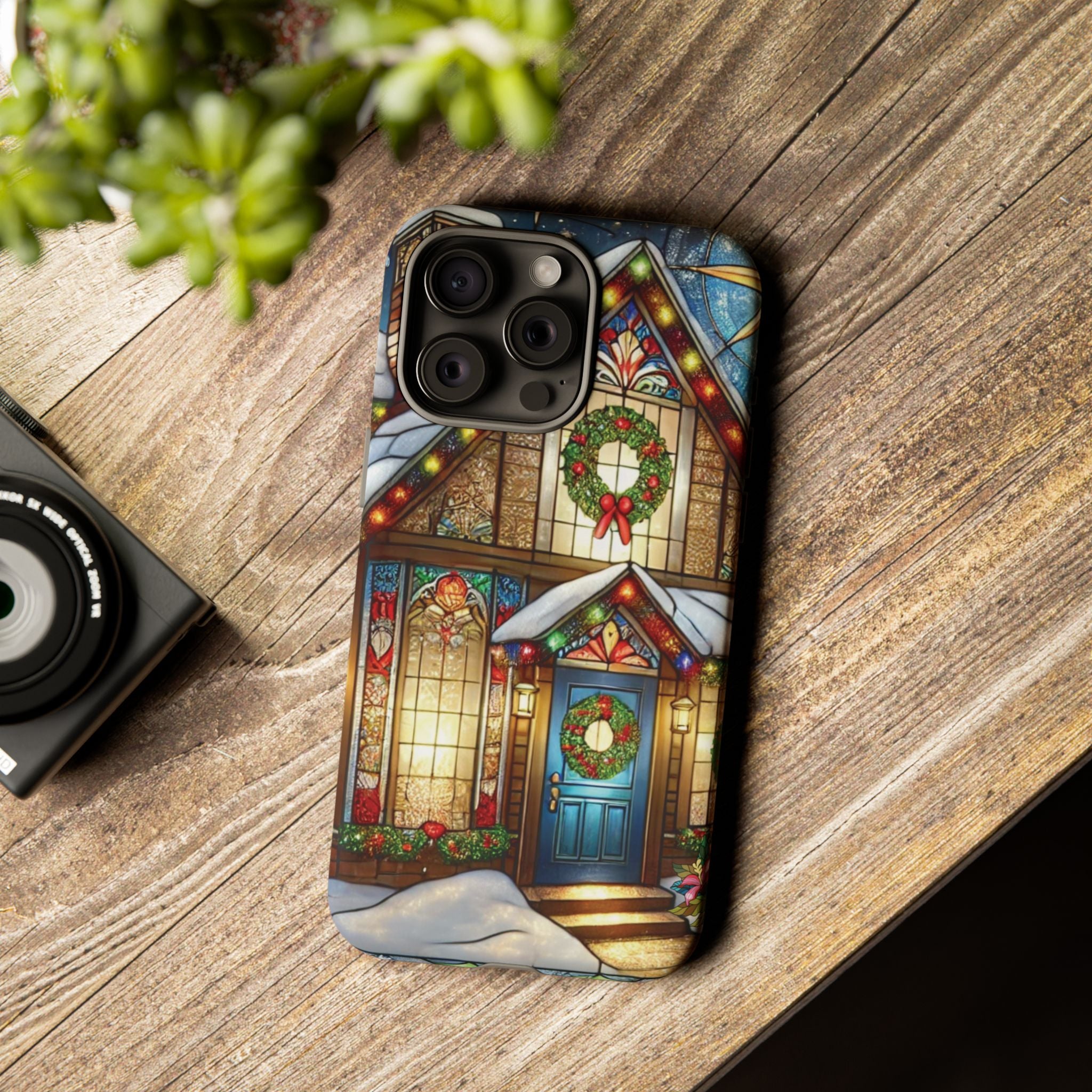 Phone Case - Stain Glass Christmas Unique Holiday Protection Gift for Her