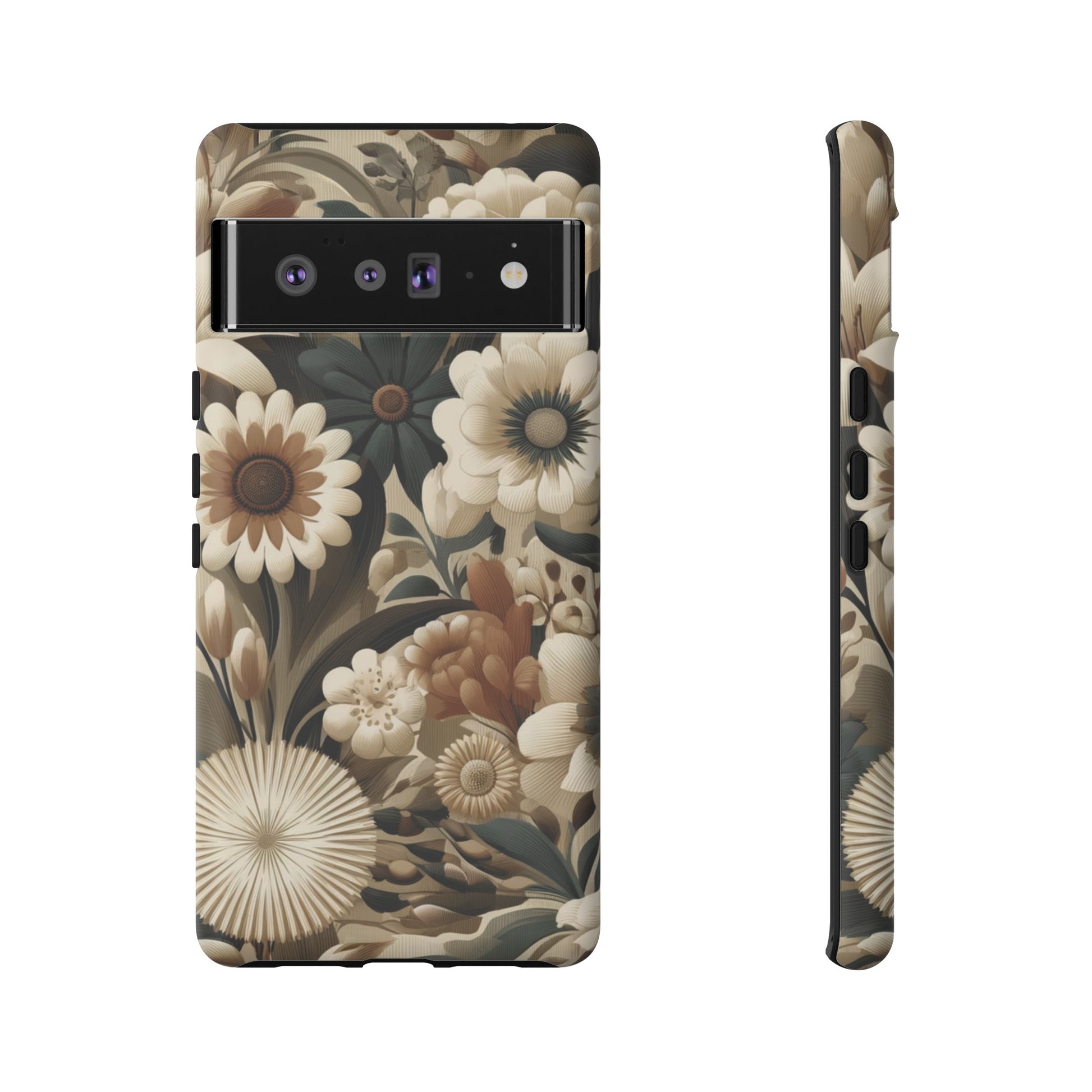 Mid-century Modern Floral Phone Case Durable for iPhone Samsung Gift iPhone 15, 14, 13 Samsung Pixel Gift for Mom Accessory Gift for Her