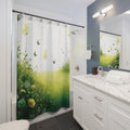 New House Shower Curtain Spring Meadow A Dance of Grass and Blooms Luxurious Bathroom Decor, Ideal Housewarming Wedding Gift for Mom Bridal Shower Gift Newlywed.